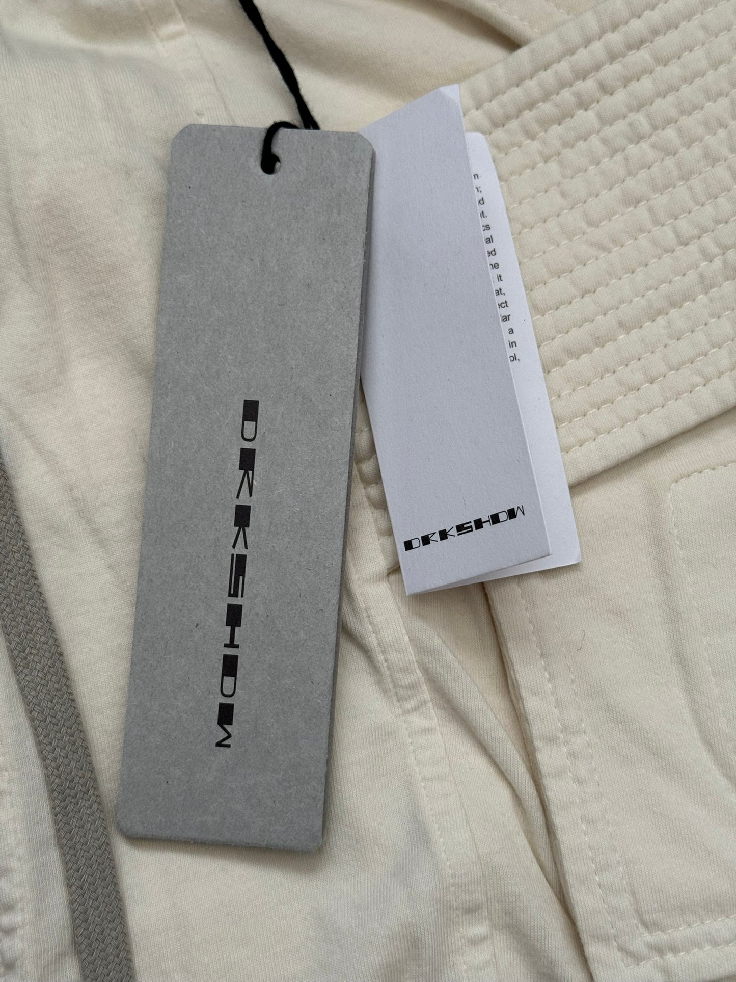 New SS22 Rick Owens DRKSHDW Cream Creatch Cargo Sweatpants