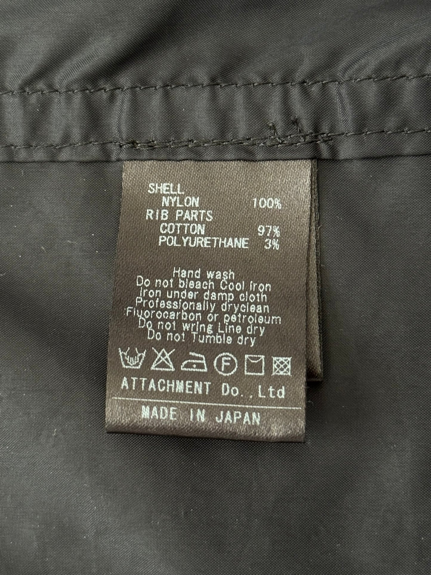 Kazuyuki Kumagai Attachment Black Nylon MA-1 Bomber Jacket