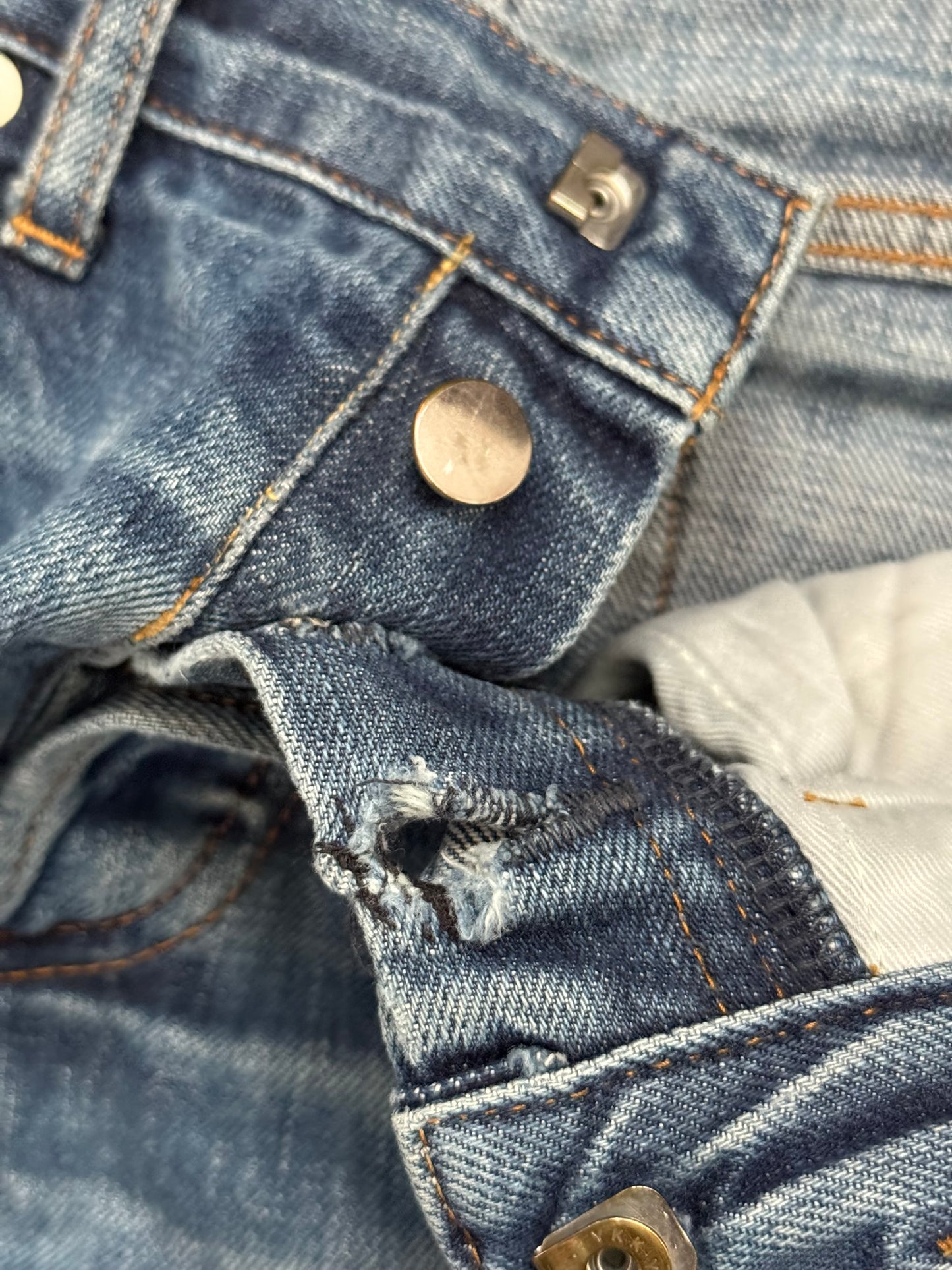 AW06 Dior Homme by Hedi Slimane Distressed Washed Repaired Denim Jeans