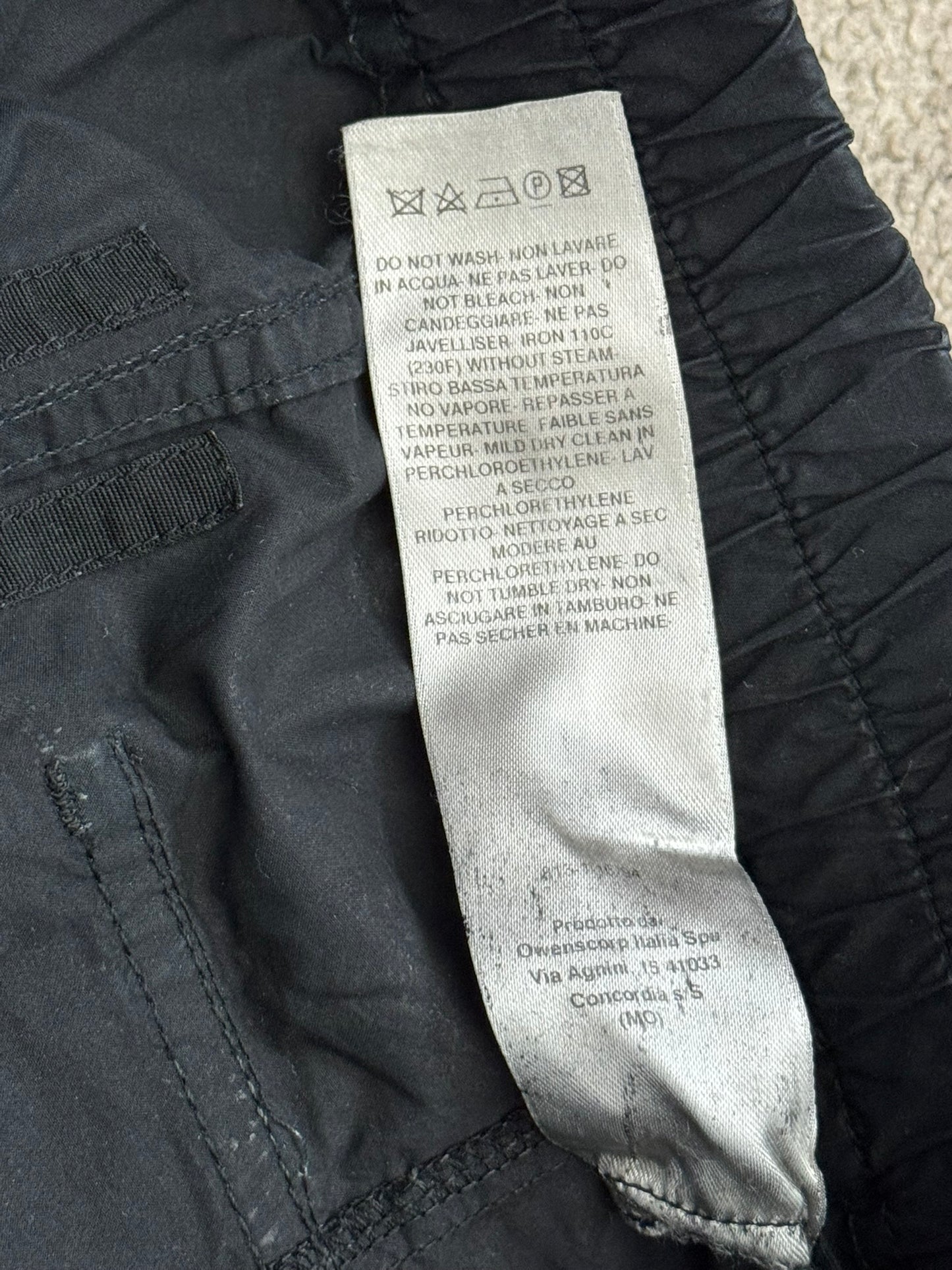 SS21 Rick Owens DRKSHDW Black Waxed Creatch Cargo Pants