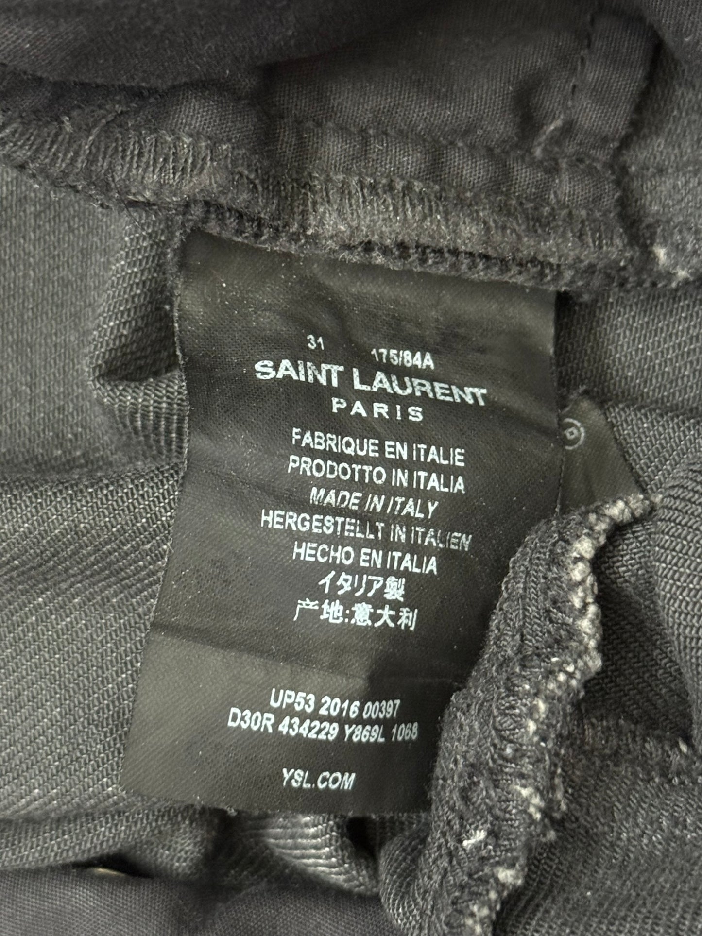 FW16 Saint Laurent by Hedi Slimane Black D02 Denim Jeans