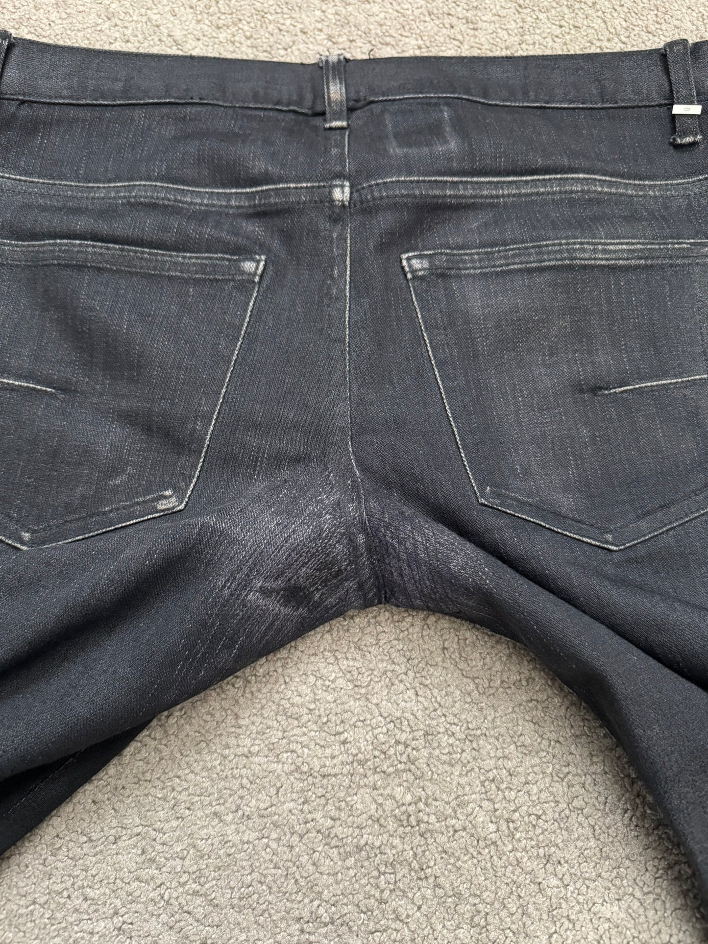 AW07 Dior Homme by Hedi Slimane MIJ Black Glitter Denim Jeans
