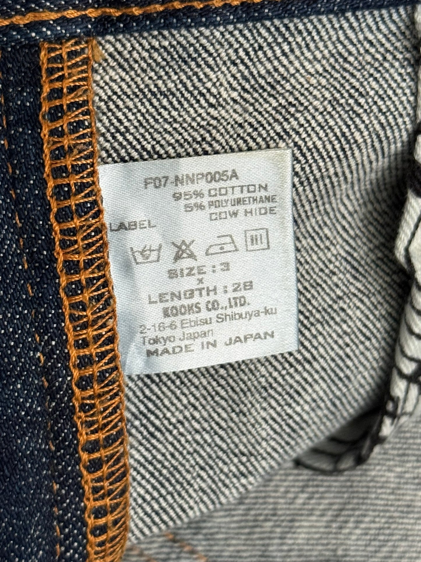 FW07 Number (N)ine Indigo Crying Heart Pain Denim Jeans