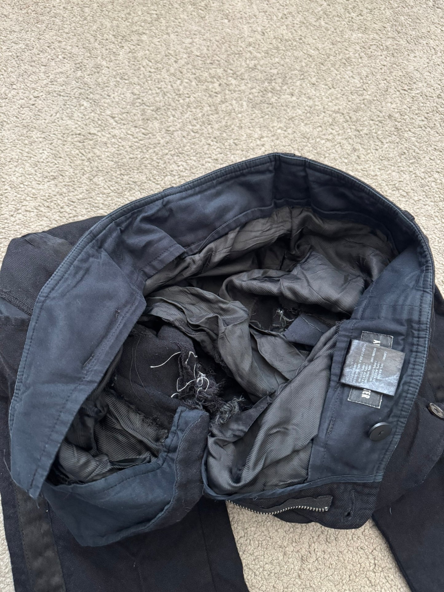 Ann Demeulemeester Wool Side Stripe Cargo Pants
