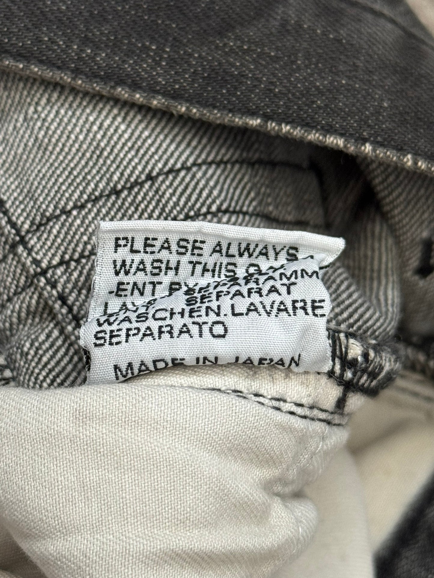 AW04 Dior Homme by Hedi Slimane MIJ Clawmark Grey Denim Jeans