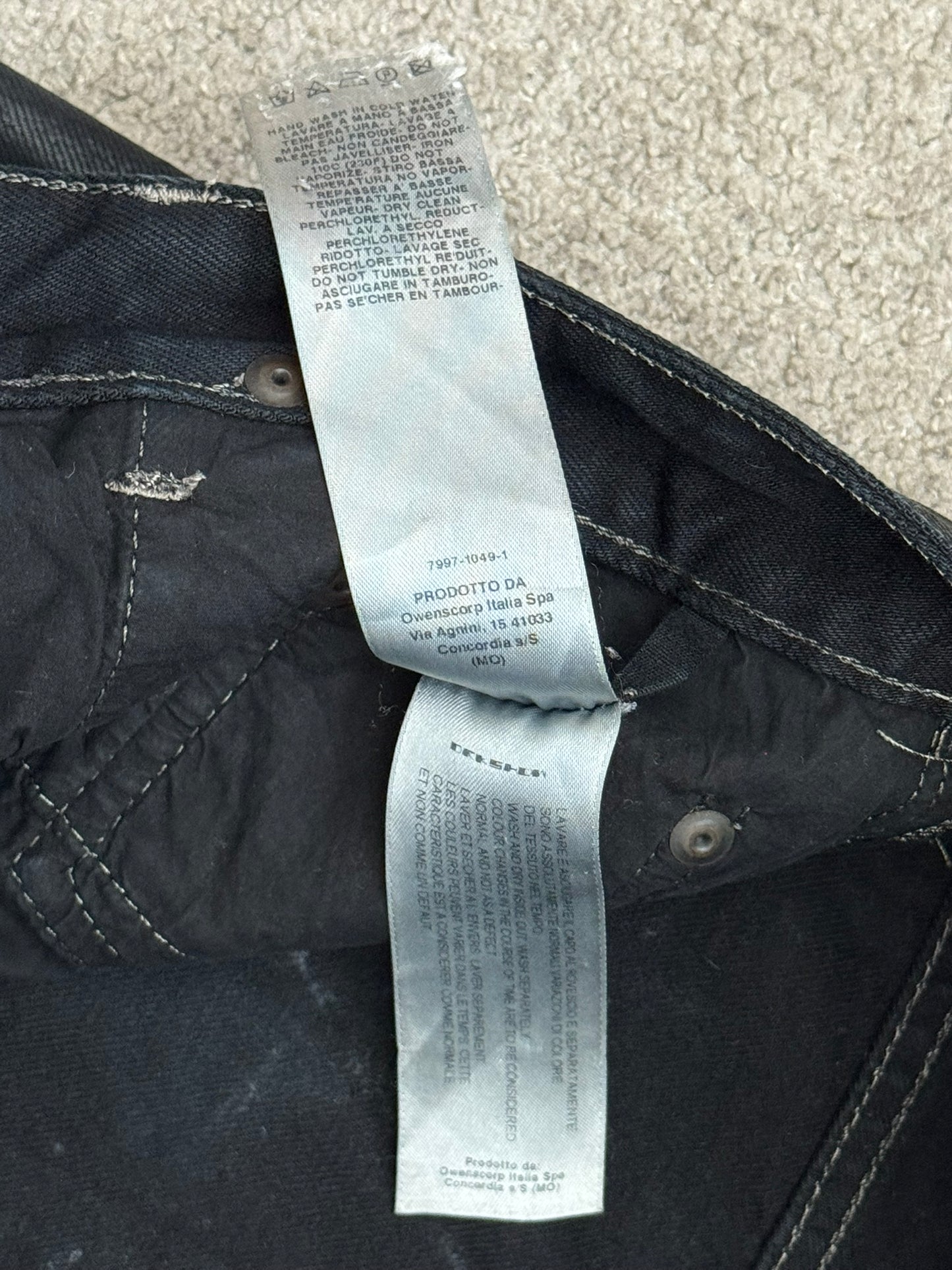 SS17 Rick Owens DRKSHDW Black Waxed Torrence Cut Denim Jeans