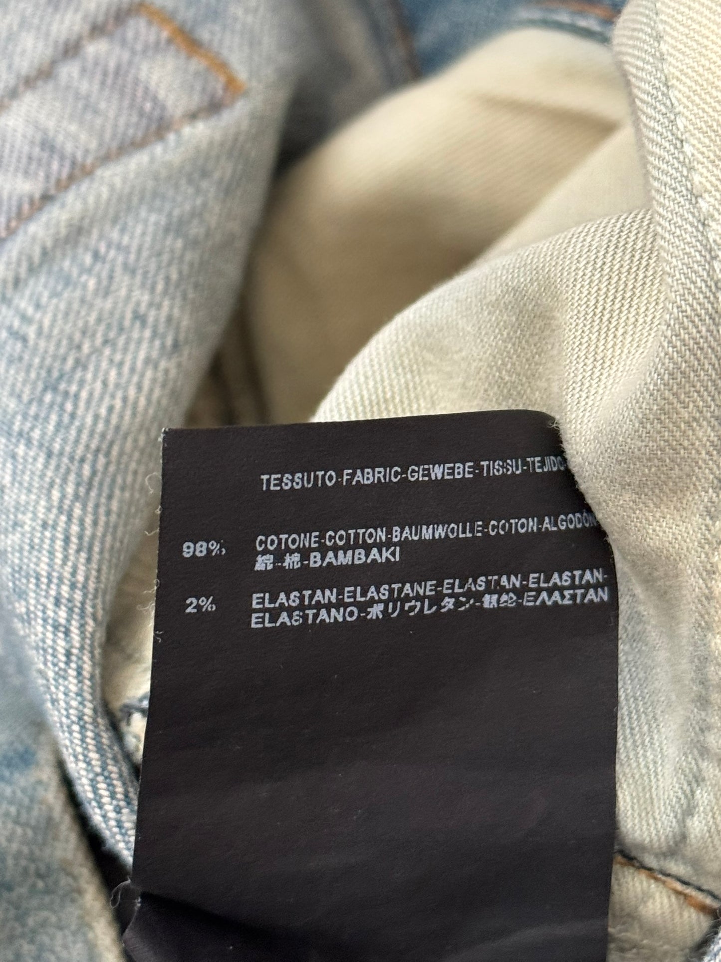 FW15 Saint Laurent by Hedi Slimane Crash Distressed D02 Denim Jeans