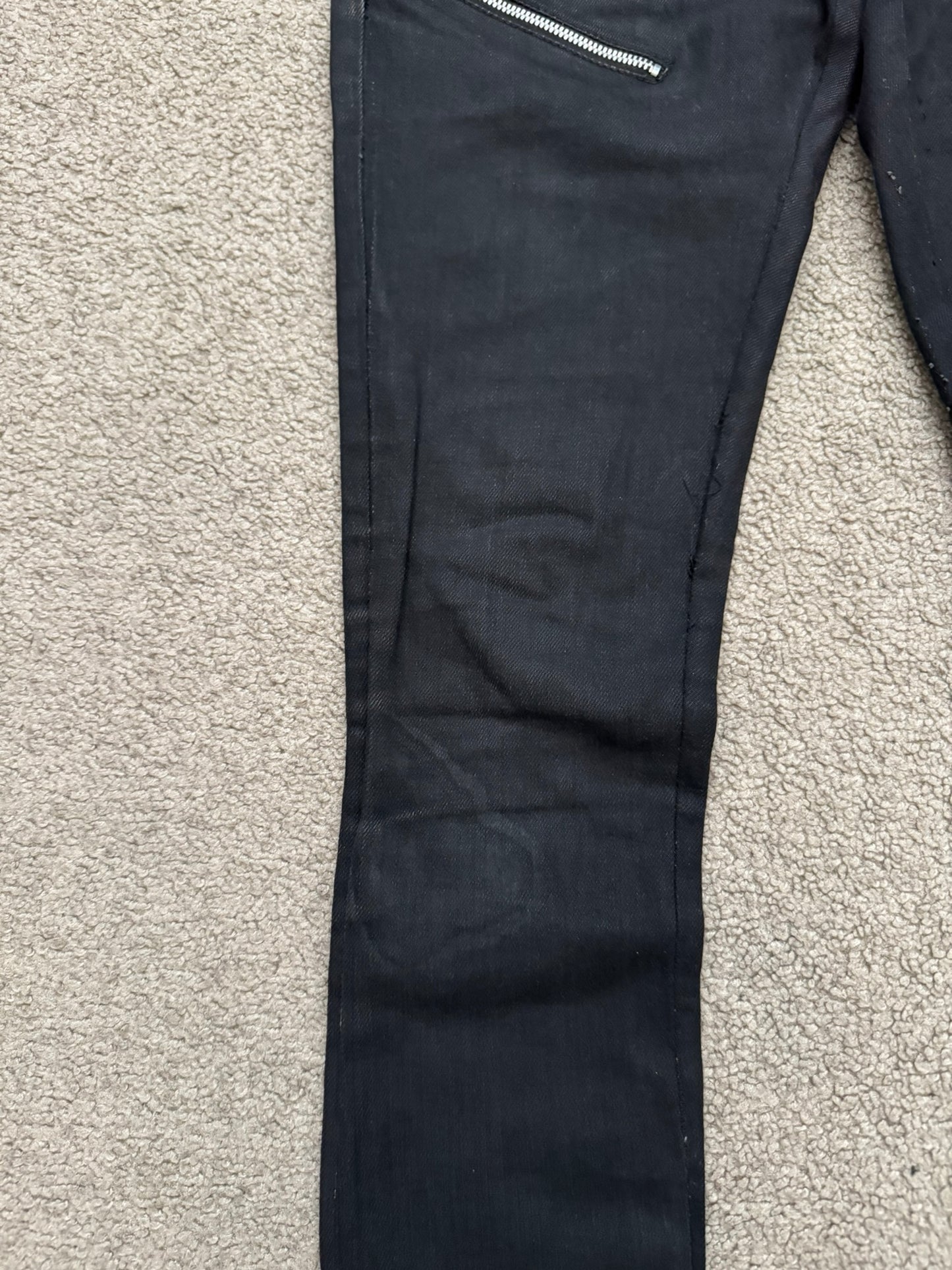 FW15 Saint Laurent by Hedi Slimane 5 Zip Biker D02 Denim Jeans