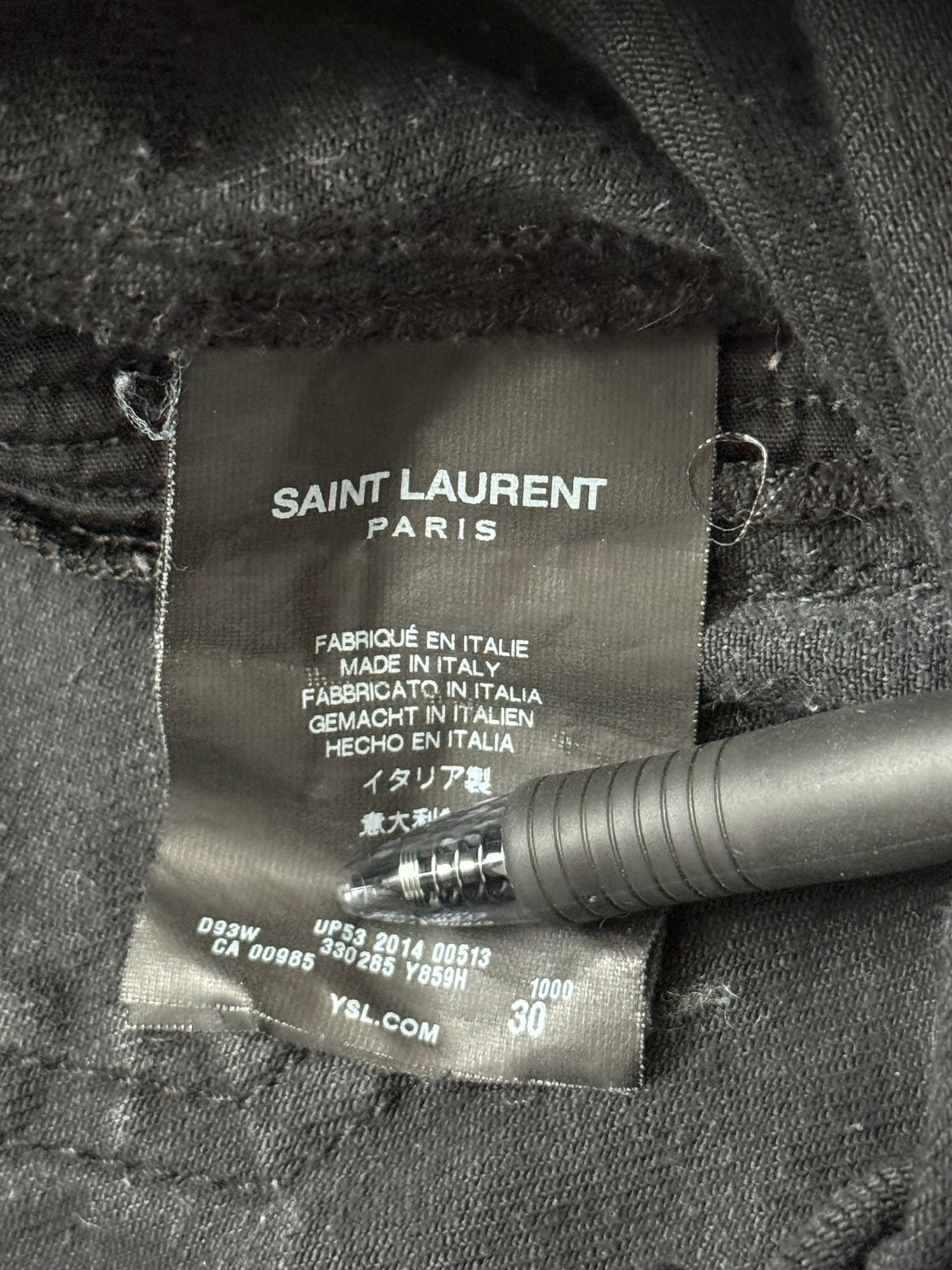FW13 Saint Laurent by Hedi Slimane Biker Zip Knee D04 Denim Jeans