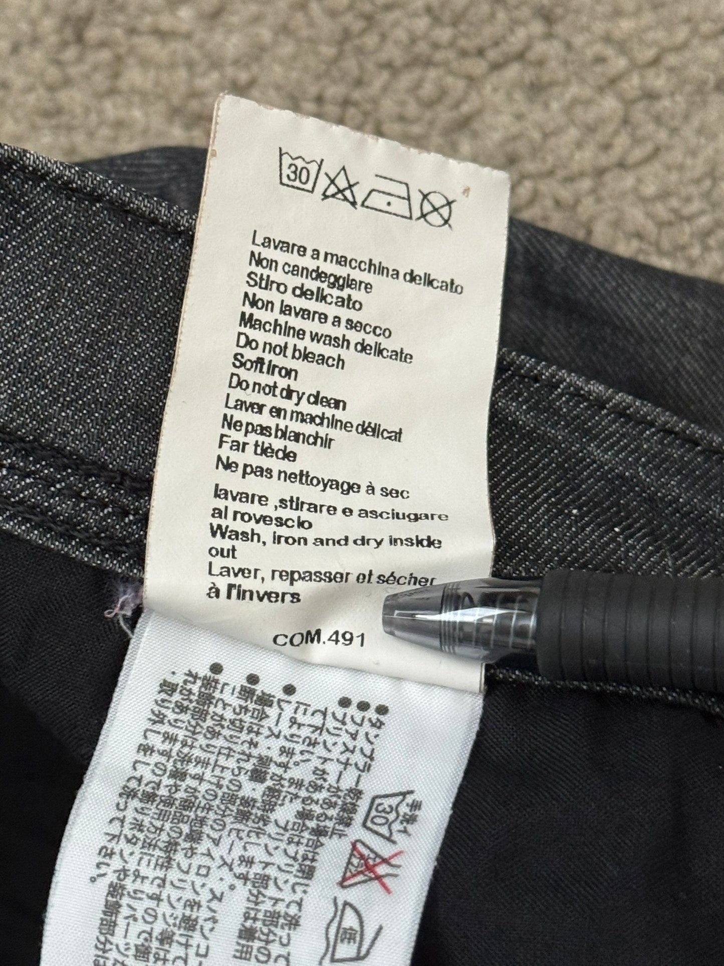 Neil Barrett Side Zipper Pocket Faded Black Denim Jeans