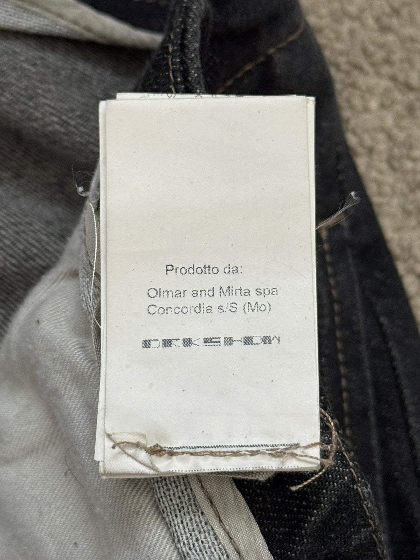 FW15 Rick Owens DRKSHDW Black Selvedge Aircut Denim Jeans