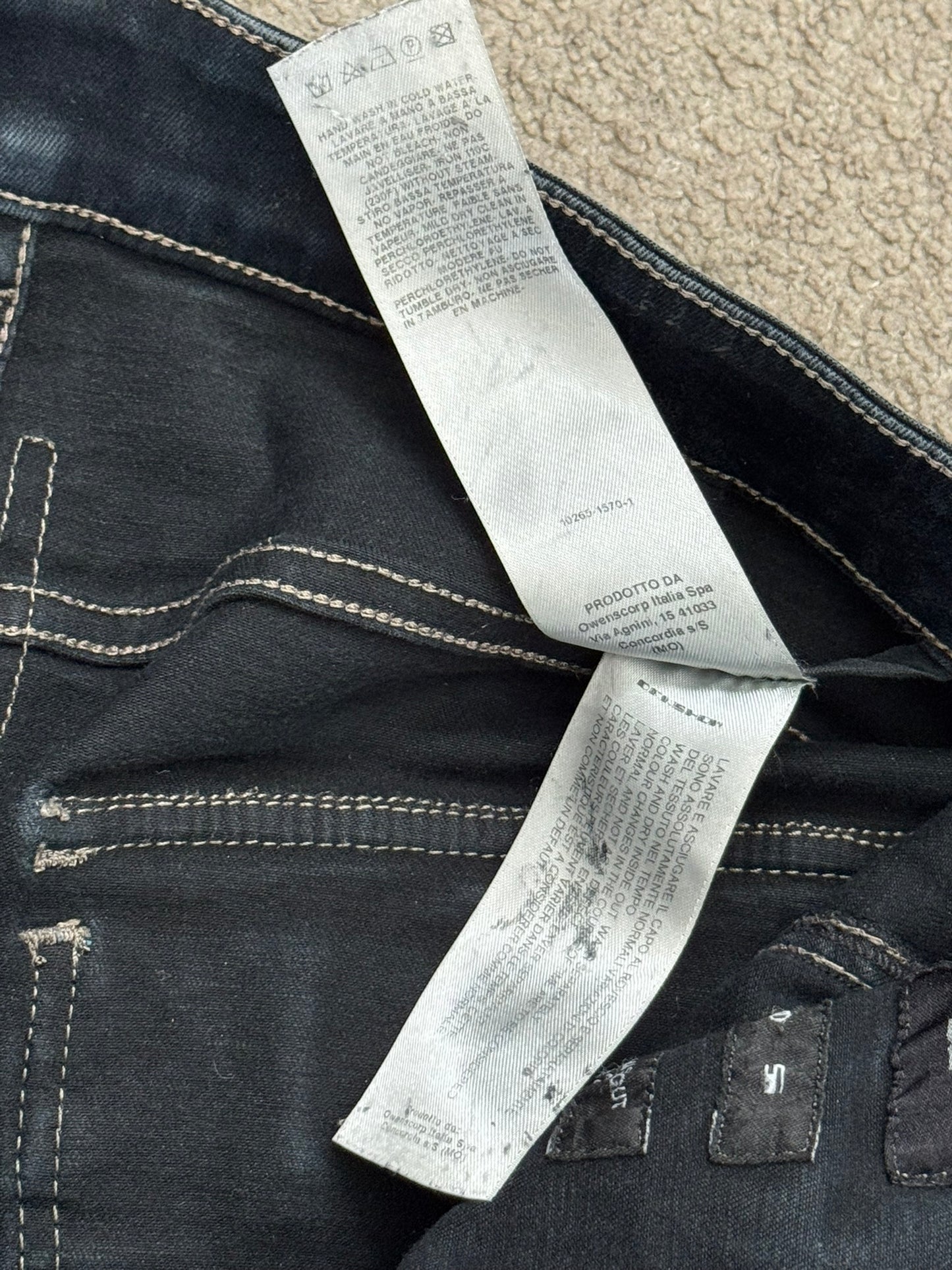SS16 Rick Owens DRKSHDW Black Waxed Memphis Biker Denim Jeans