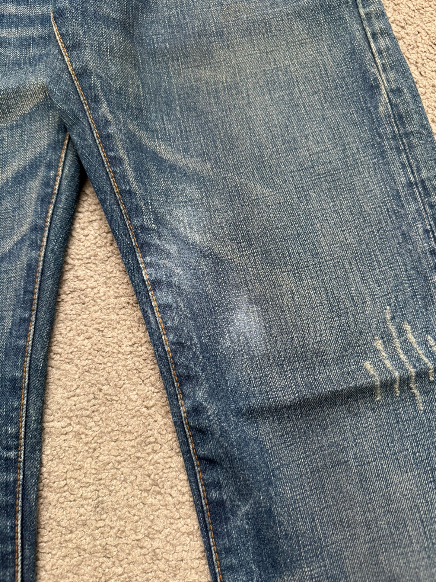 Dior Homme by Hedi Slimane MIJ Clawmark Blue Washed Denim Jeans