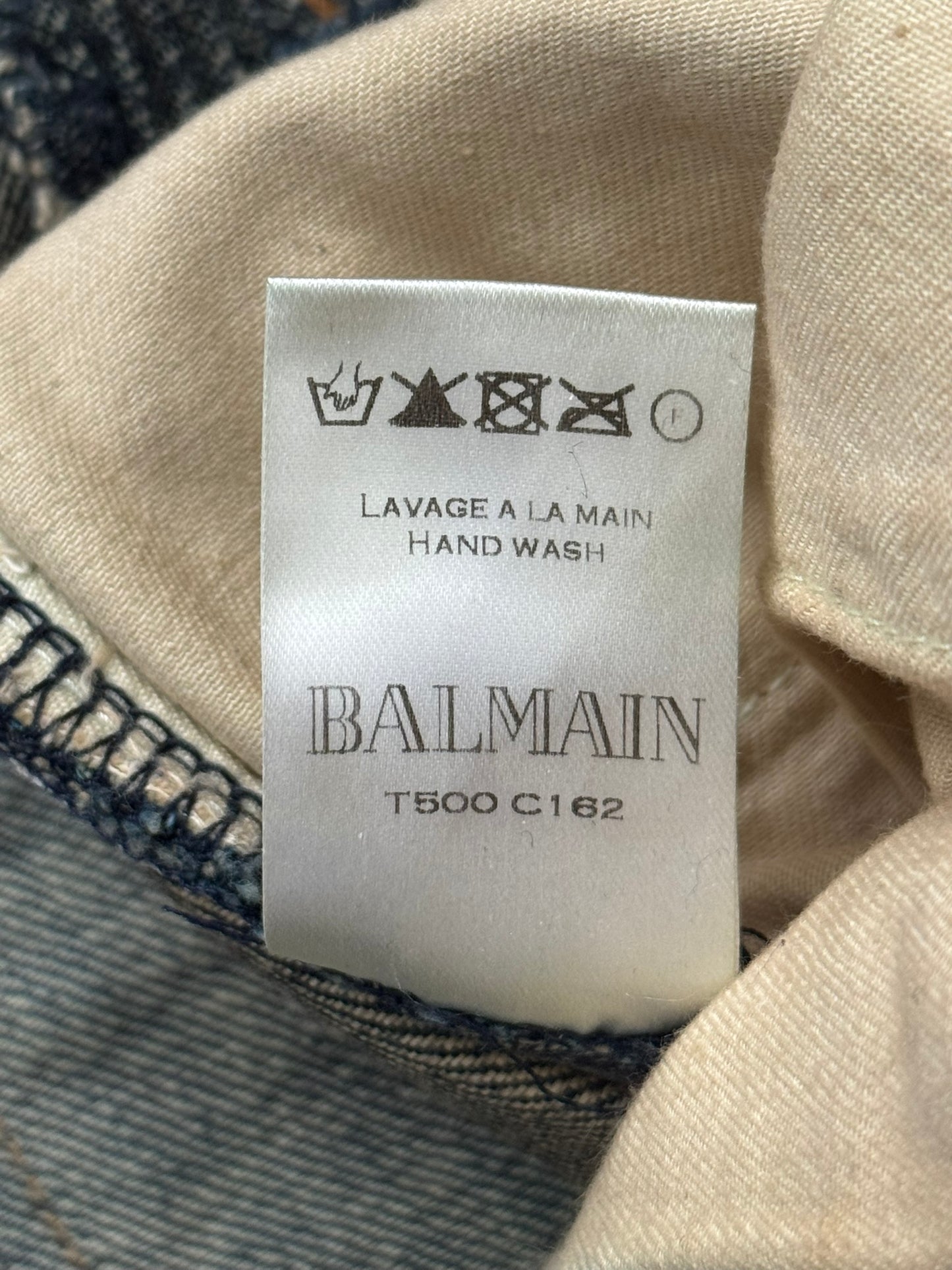 FW12 Balmain by Olivier Rousteing Indigo Zip Biker Denim Jeans