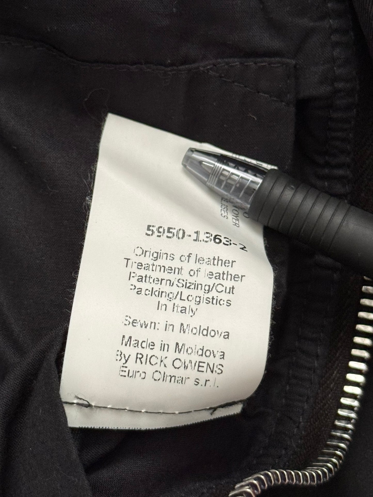 SS16 Rick Owens Mainline "Cyclops" Lamb Leather Cropped Bomber Jacket