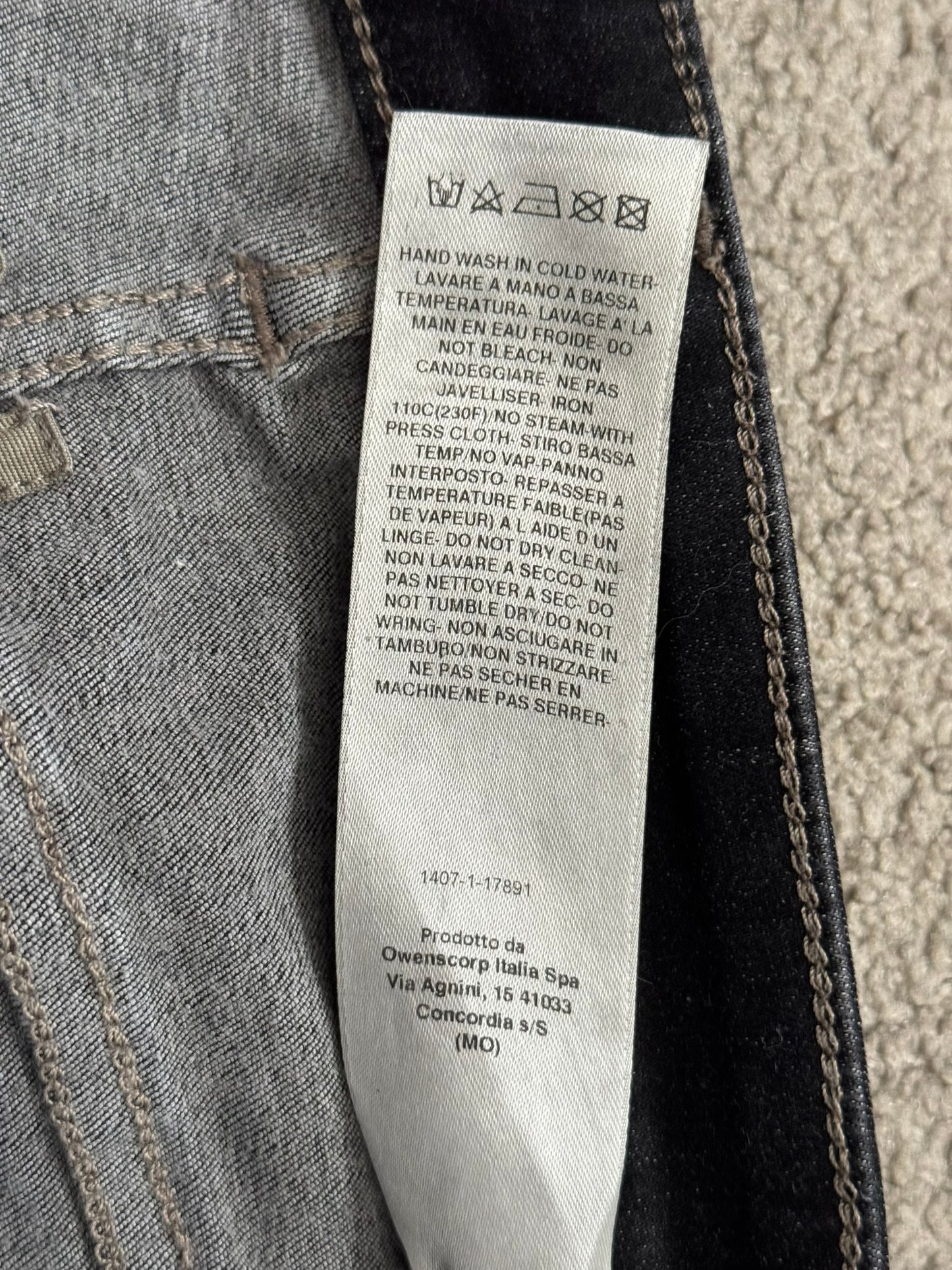 FW21 Rick Owens DRKSHDW Black Foil Waxed Detroit Denim Jeans