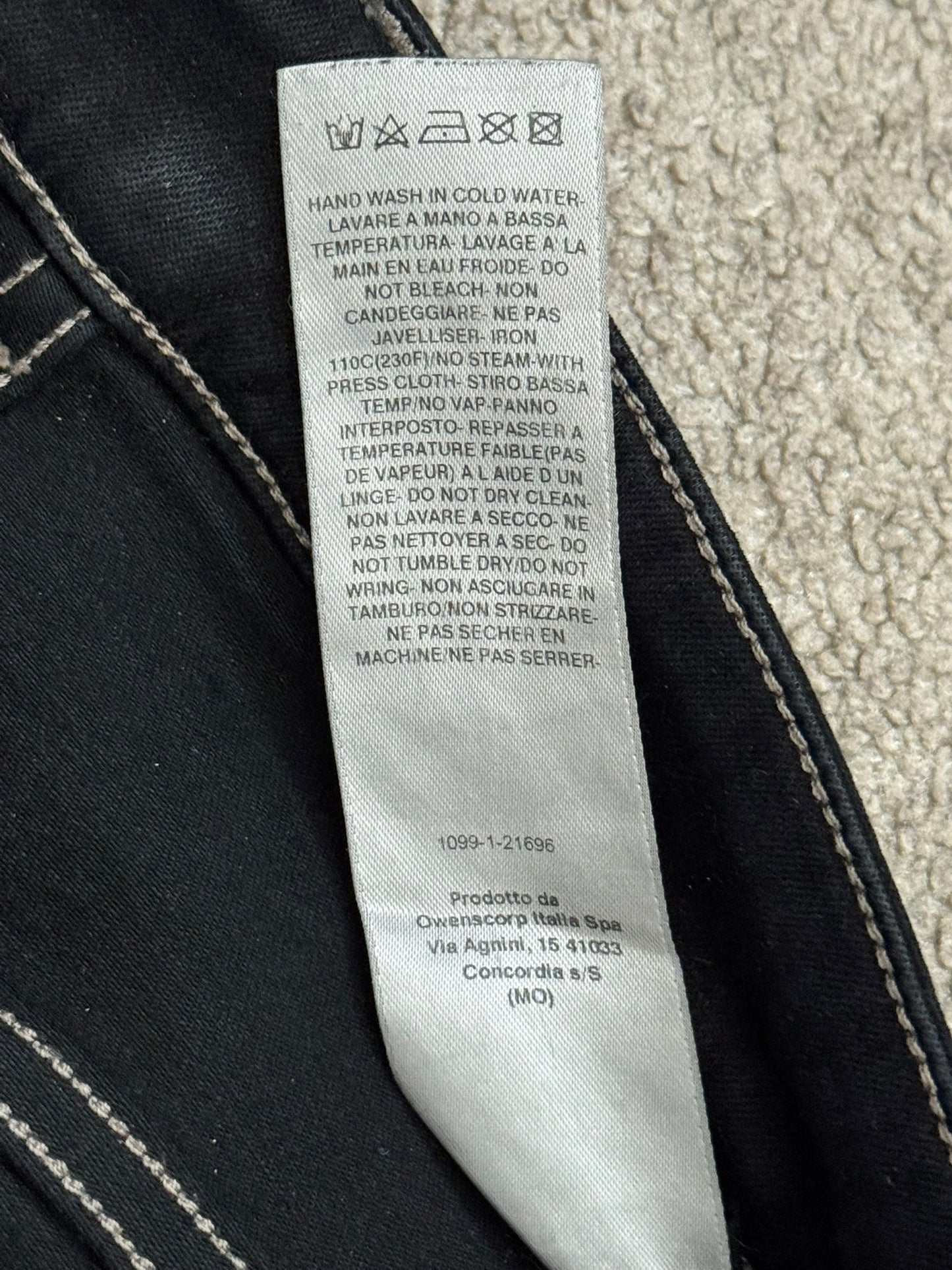 SS23 Rick Owens DRKSHDW Black Waxed Detroit Cut Denim Jeans