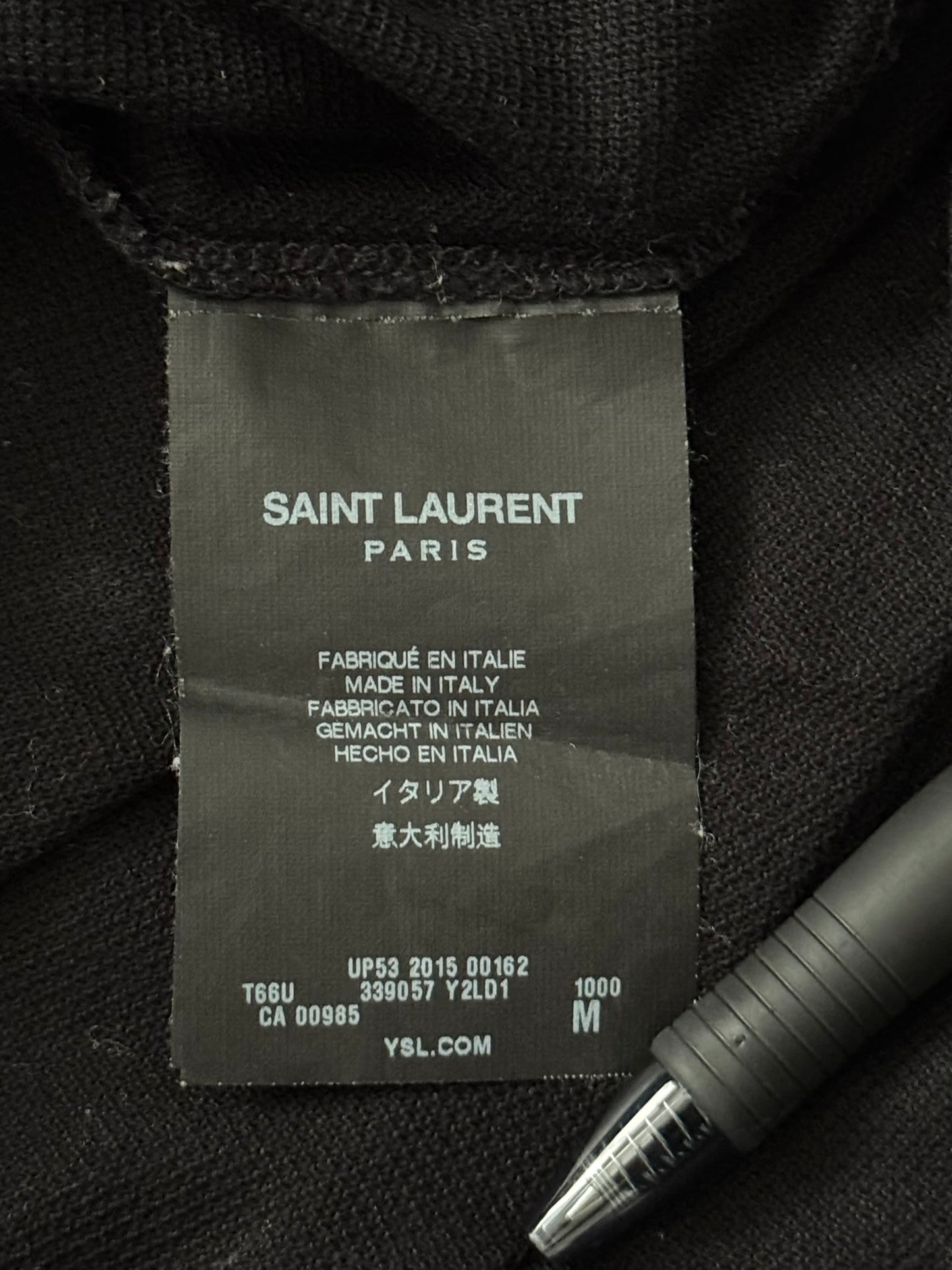FW15 Saint Laurent by Hedi Slimane Collarless Polo Shirt