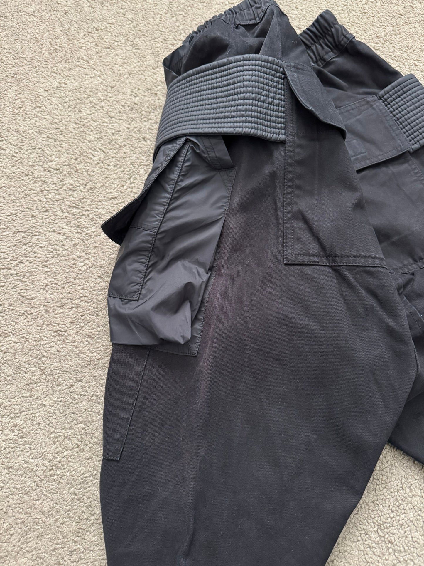 FW20 Rick Owens DRKSHDW Black Hybrid Creatch Cargo Pants