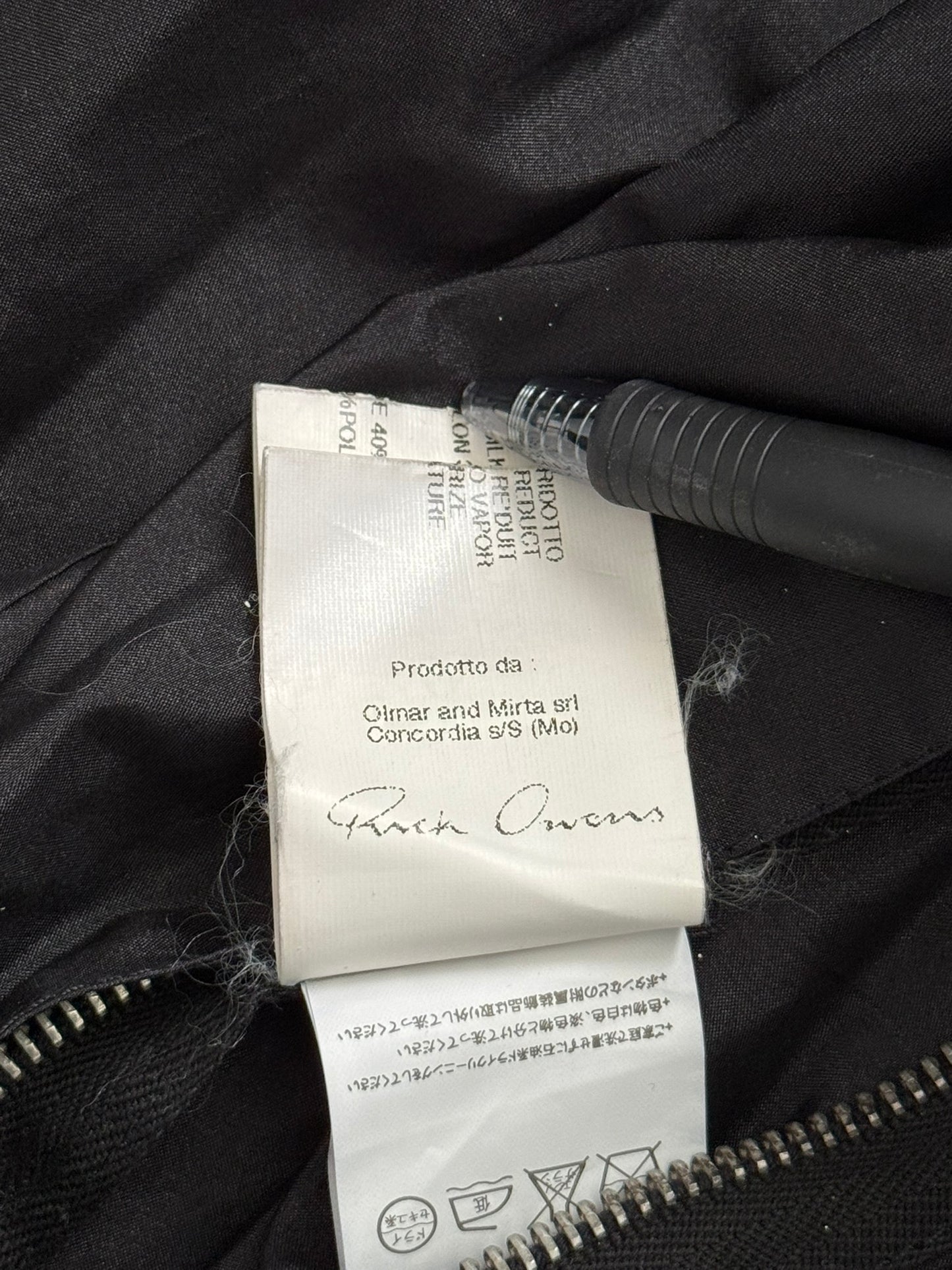 SS12 Rick Owens "Naska" Nylon Mollino Bomber Jacket