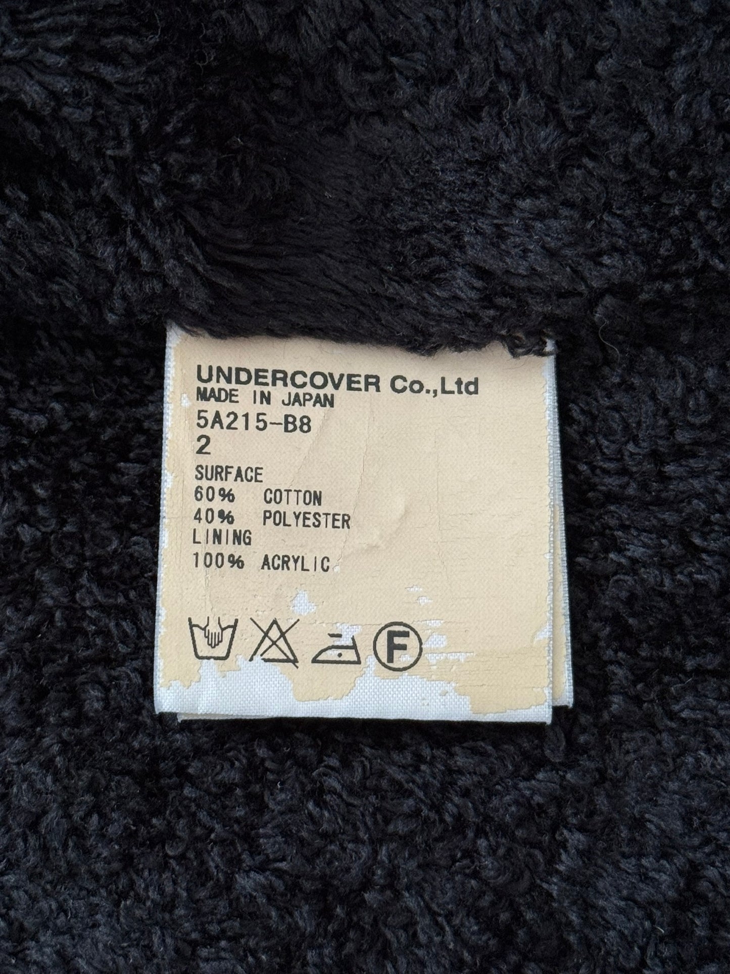 AW05 Undercover "Arts & Crafts" Black Corduroy Sherpa Jacket
