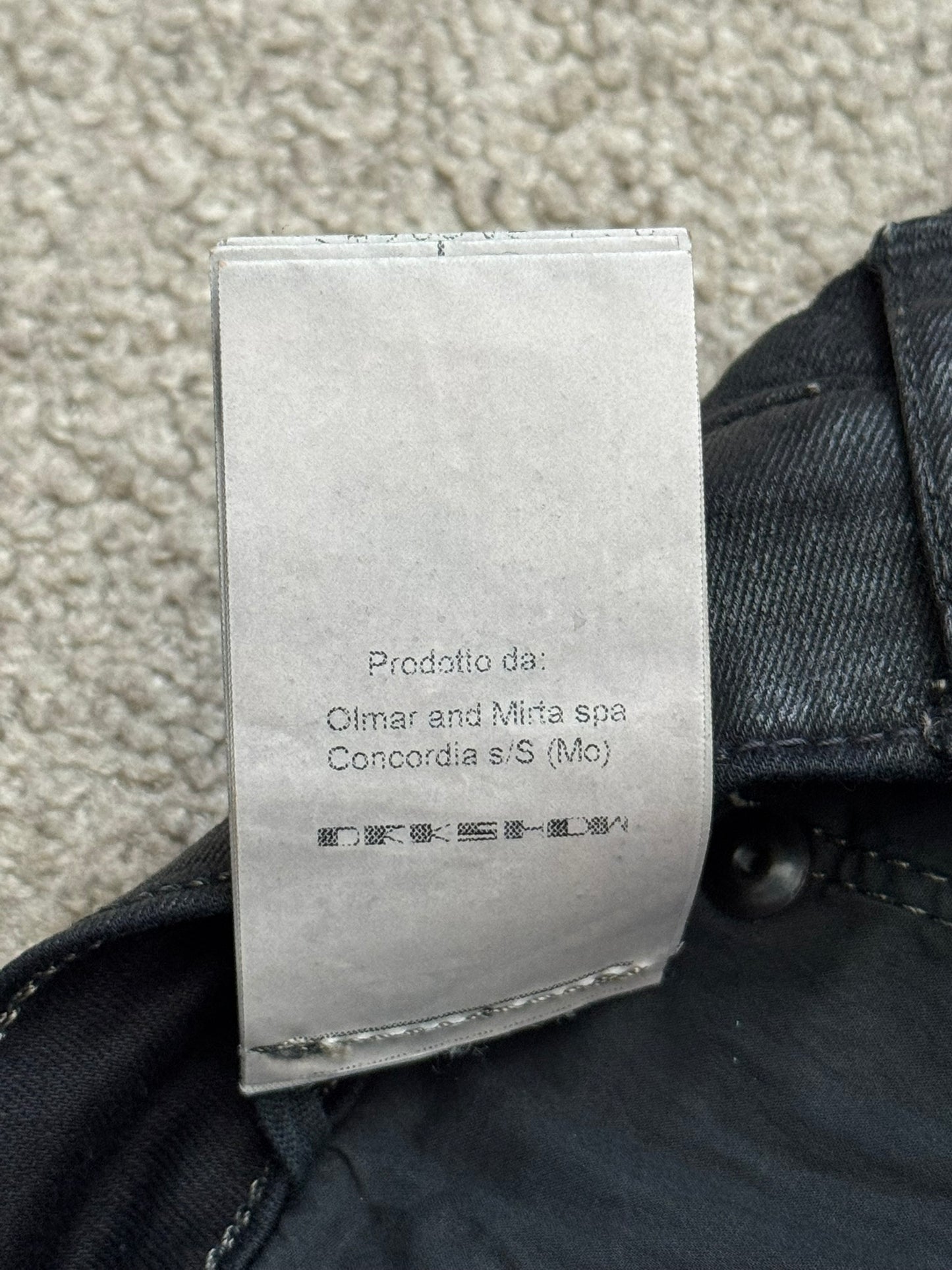 FW15 Rick Owens DRKSHDW Black Waxed Detroit Cut Denim Jeans