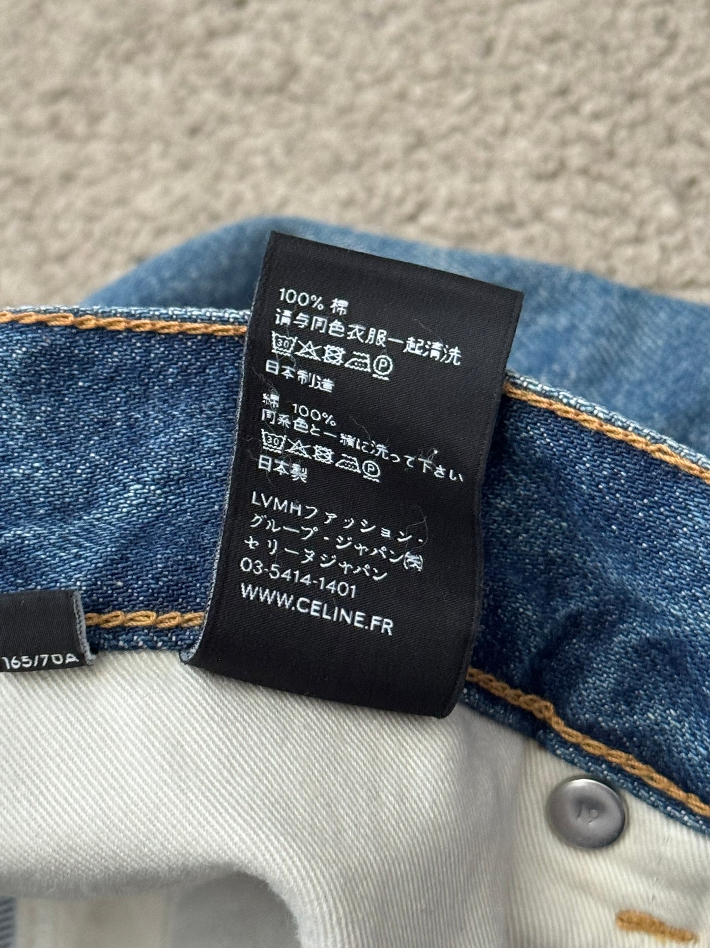 Celine by Hedi Slimane Blue Union Wash Slim Denim Jeans
