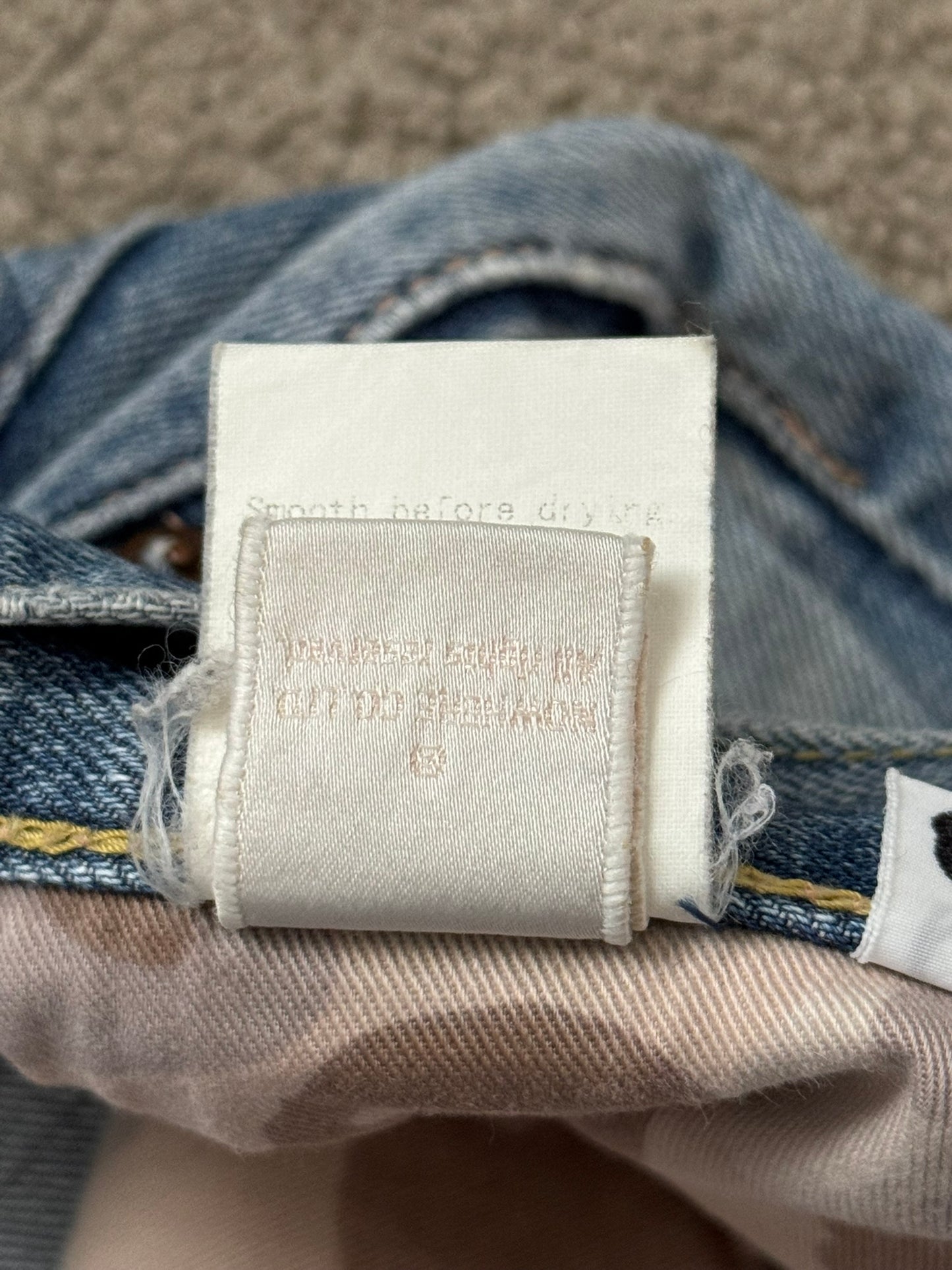 Vintage BAPE "Bathing Ape" Text Logo Patch Denim Jeans