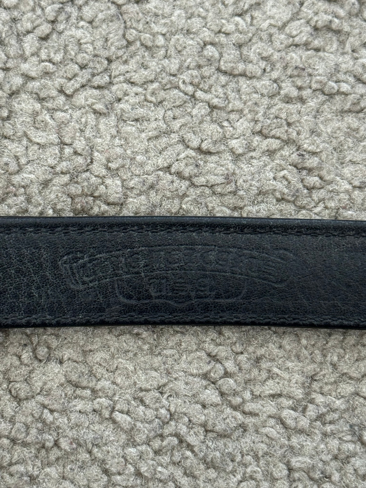 Chrome Hearts 3 Silver Cross Snap Button Black Leather Bracelet