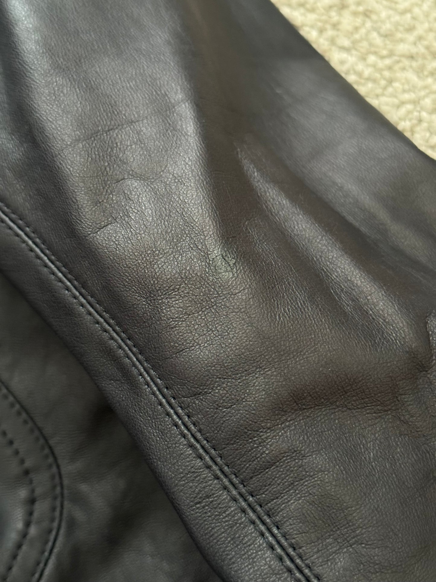FW13 Rick Owens "Plinth" Long Neck Intarsia Lamb Leather Jacket