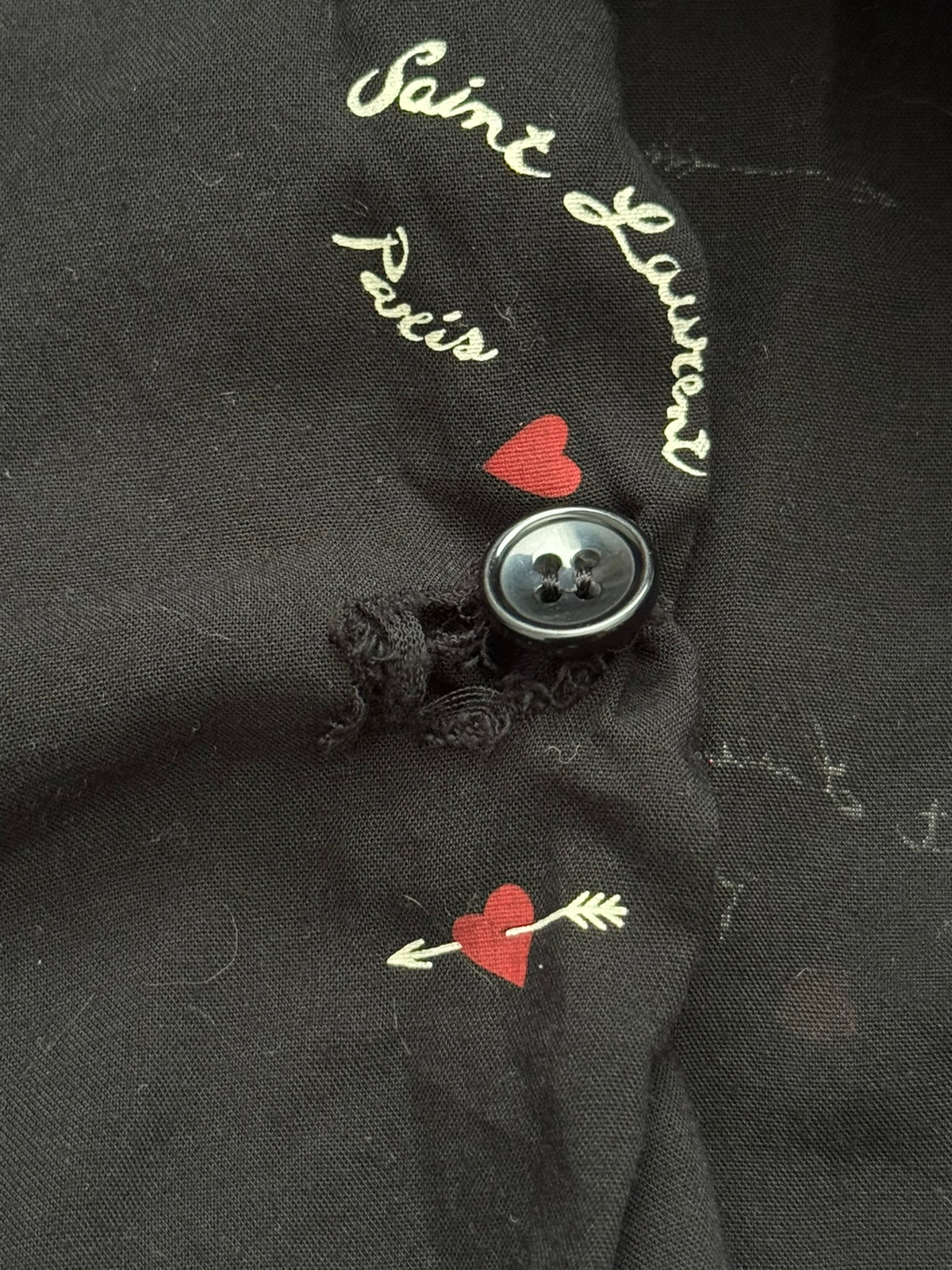 SS21 Saint Laurent Paris Cupid Arrow Logo Camp Short Sleeve Shirt