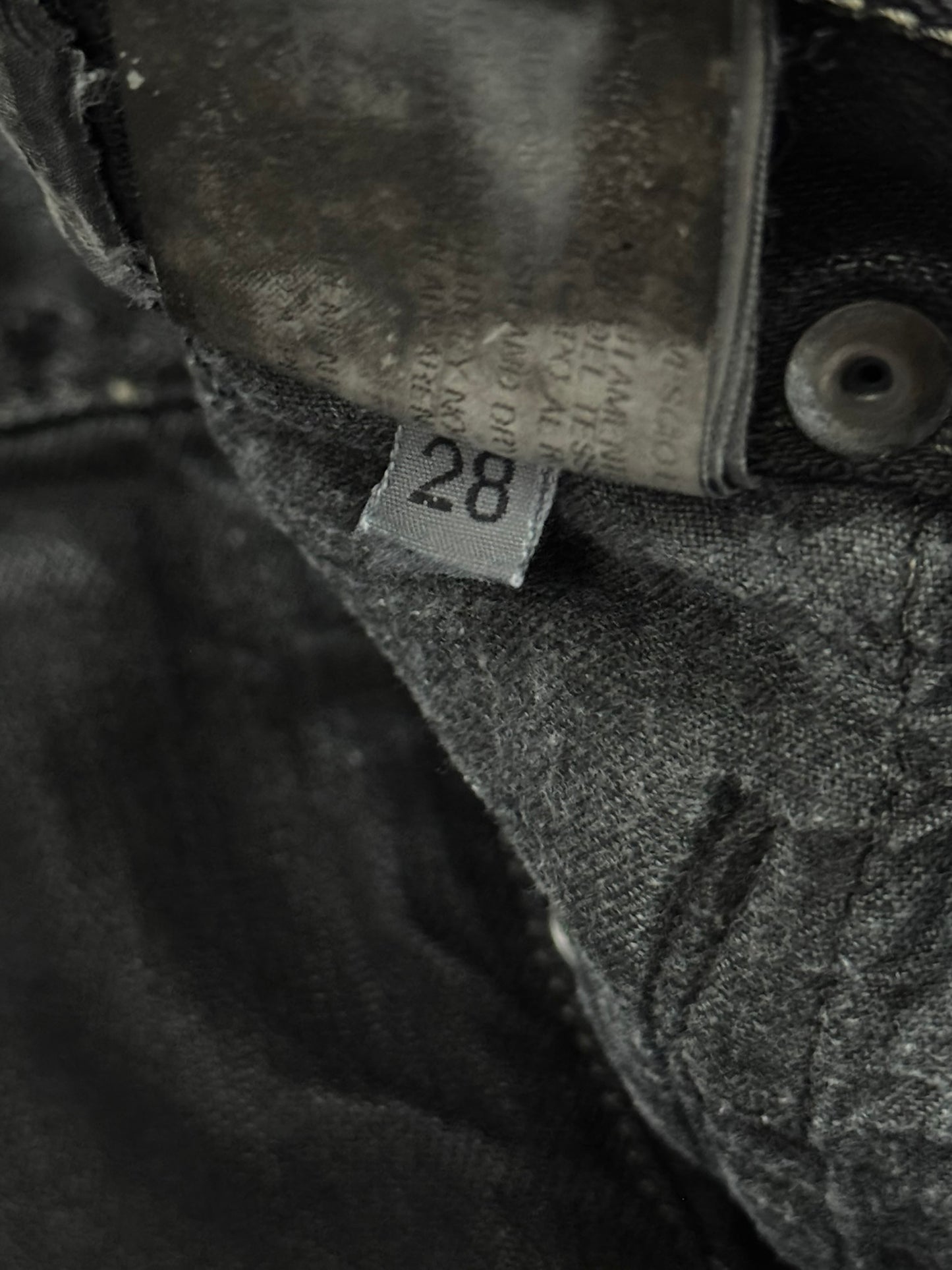 FW08 Rick Owens DRKSHDW Stag Black Waxed Detroit Denim Jeans