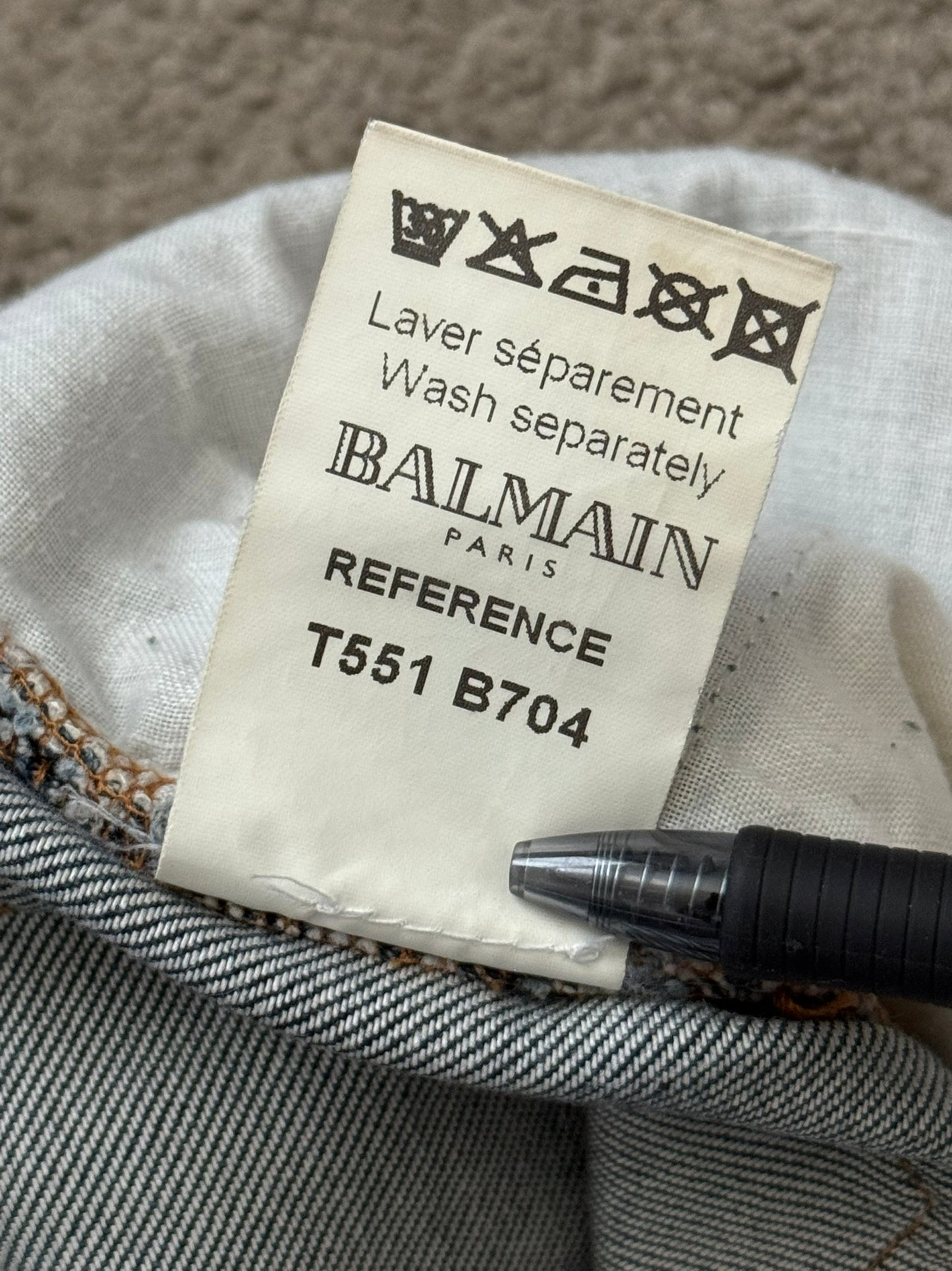 Balmain by Christophe Decarnin Faded Zip Biker Denim Jeans