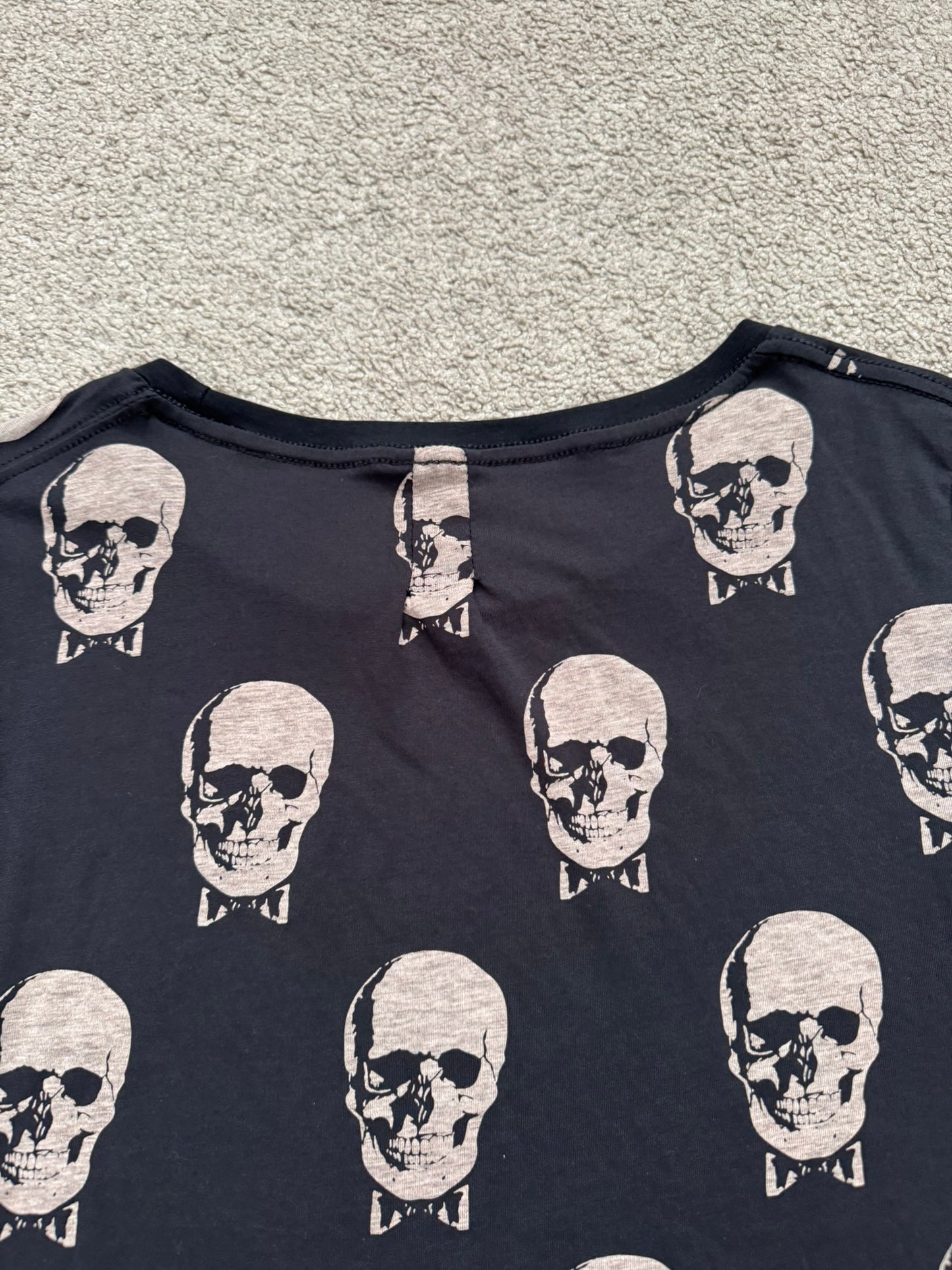 FW15 Saint Laurent by Hedi Slimane Skull Bowtie T Shirt