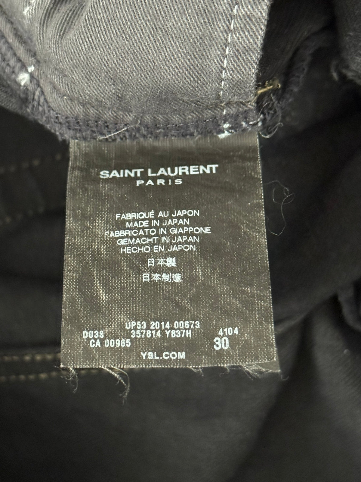 FW14 Saint Laurent by Hedi Slimane Oil Stain/Spill Crash Denim Jeans