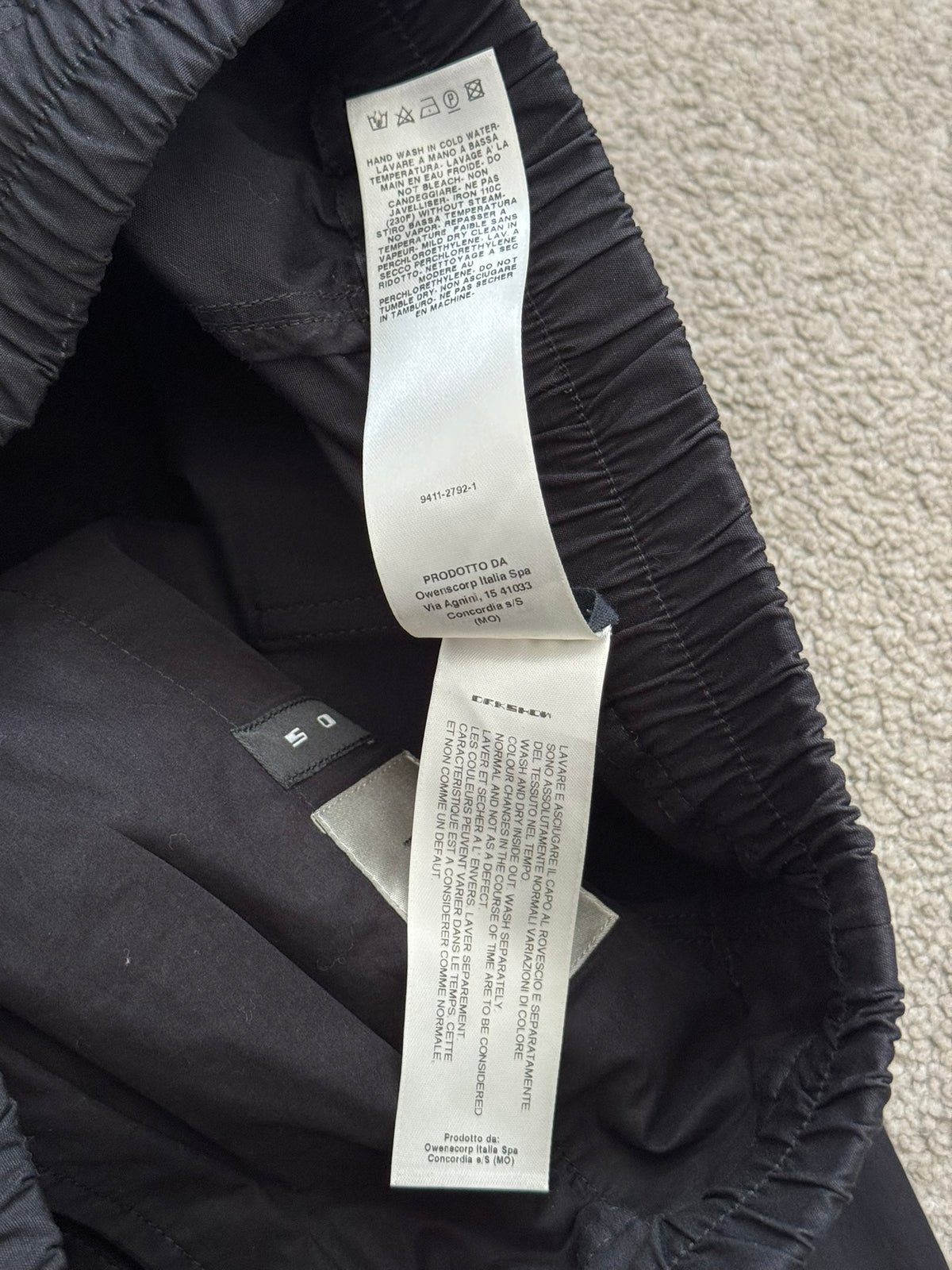 FW17 Rick Owens DRKSHDW "Glitter" Black Cargo Pods Shorts