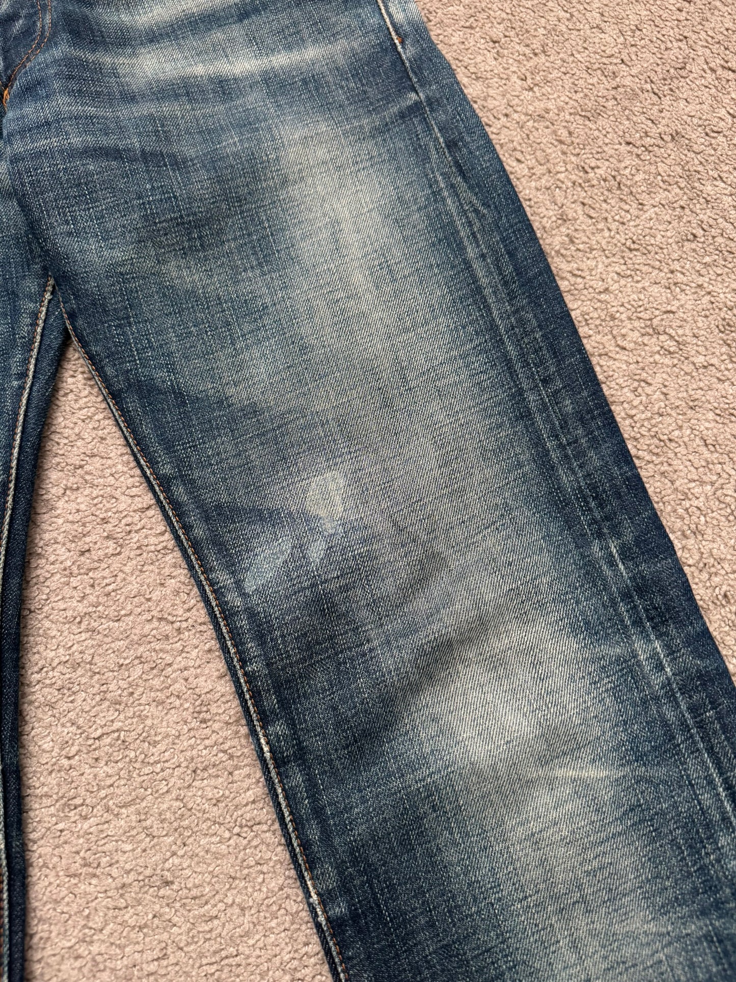 AW08 Dior Homme by Kris Van Assche "Day Off" Faded Blue Denim Jeans