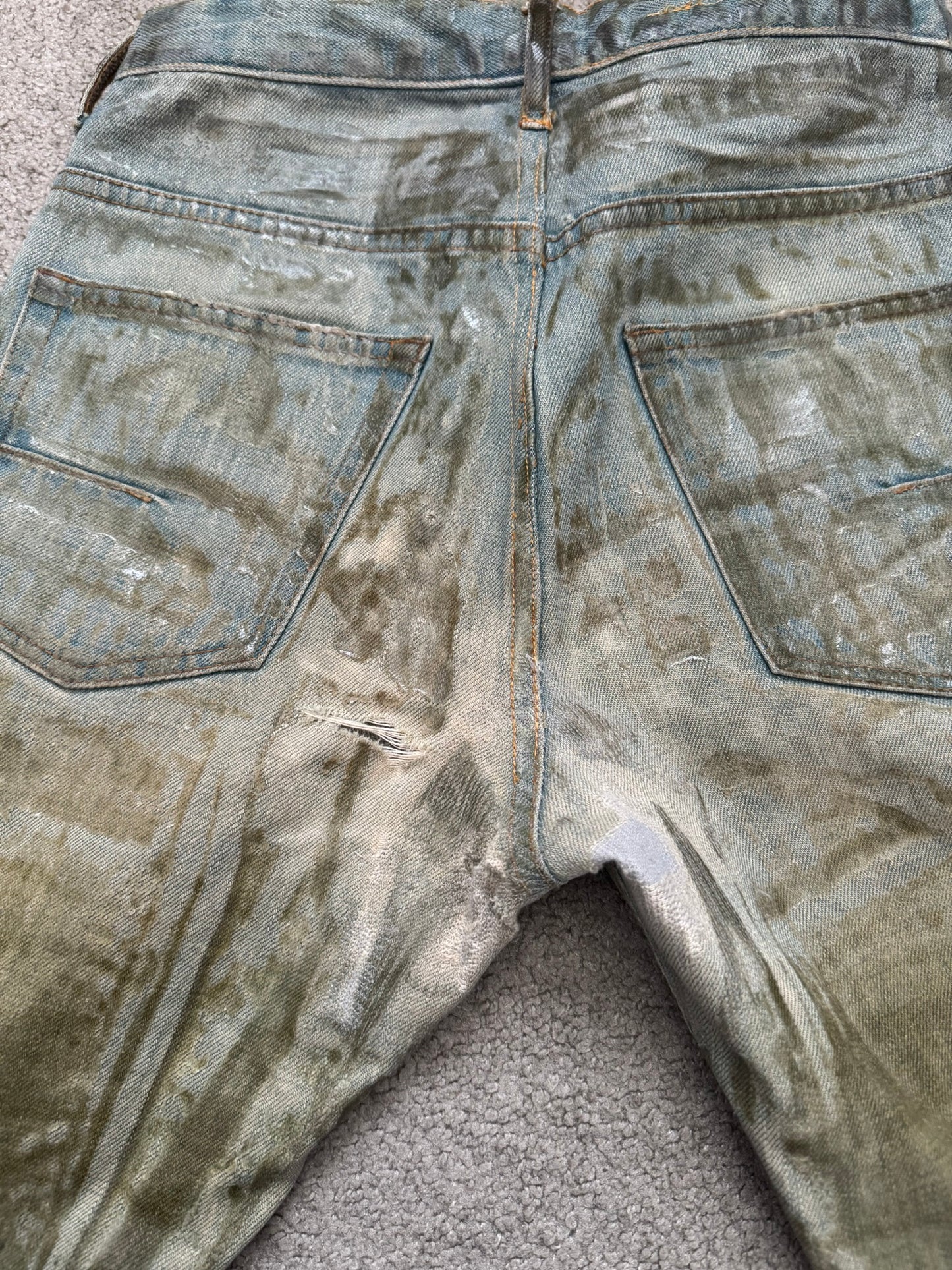 SS04 Dior Homme by Hedi Slimane “Bleu Claire” Waxed Denim Jeans