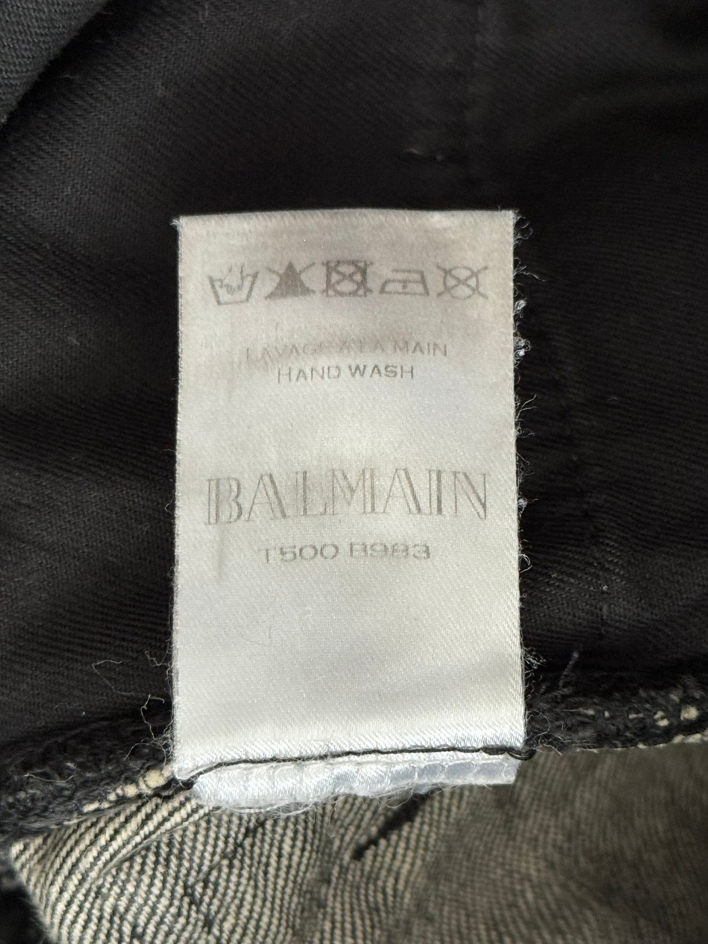 Balmain by Olivier Rousteing Distressed Zip Biker Denim Jeans