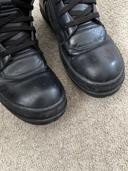 SS14 Rick Owens Triple Black Geobasket High Top Sneakers