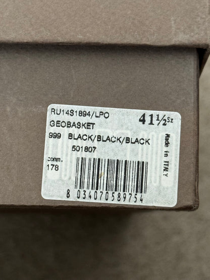 SS14 Rick Owens Triple Black Geobasket High Top Sneakers