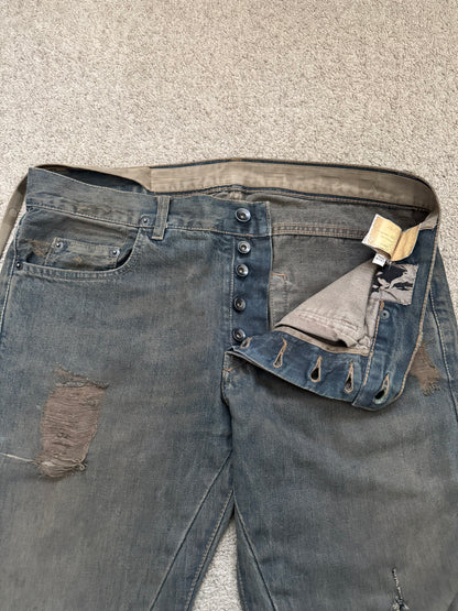 SS09 Rick Owens DRKSHDW Mudwash Distress Detroit Denim Jeans