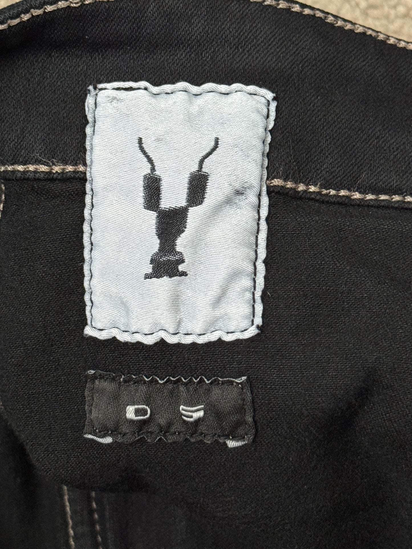 SS17 Rick Owens DRKSHDW Black Waxed Memphis Biker Denim Jeans