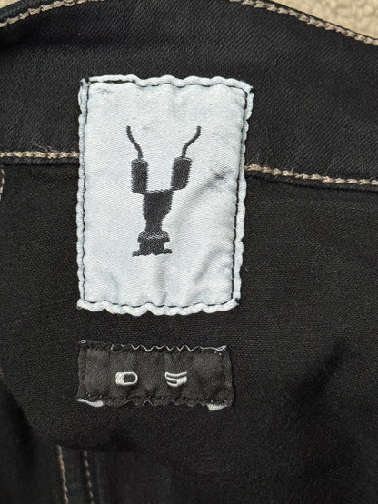 SS17 Rick Owens DRKSHDW Black Waxed Memphis Biker Denim Jeans
