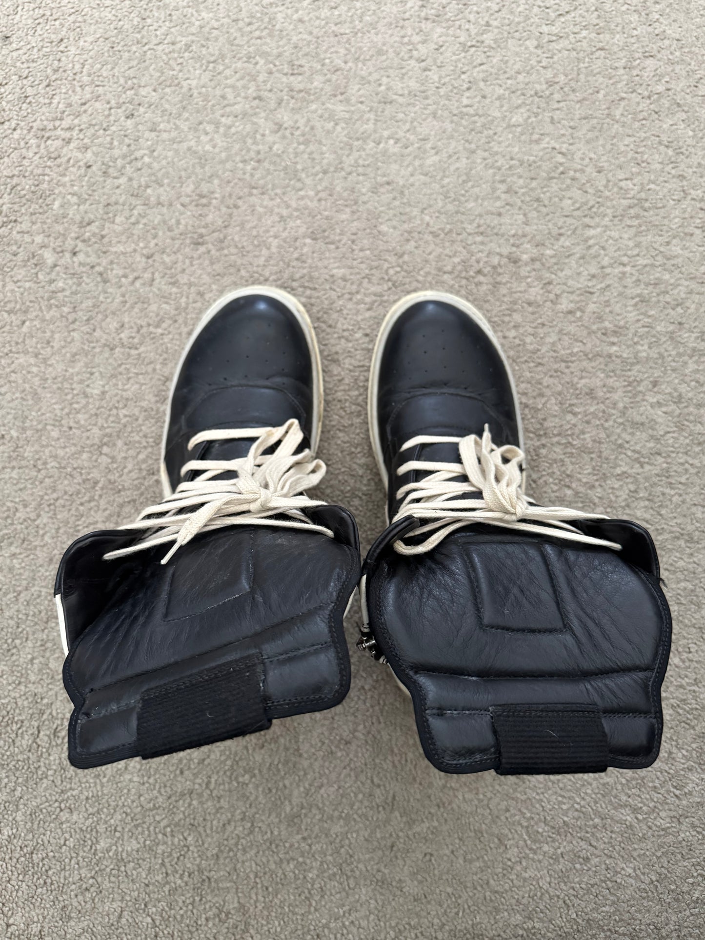 SS14 Rick Owens Black & White Geobasket High Top Sneakers