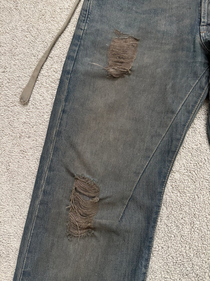SS09 Rick Owens DRKSHDW Mudwash Distress Detroit Denim Jeans
