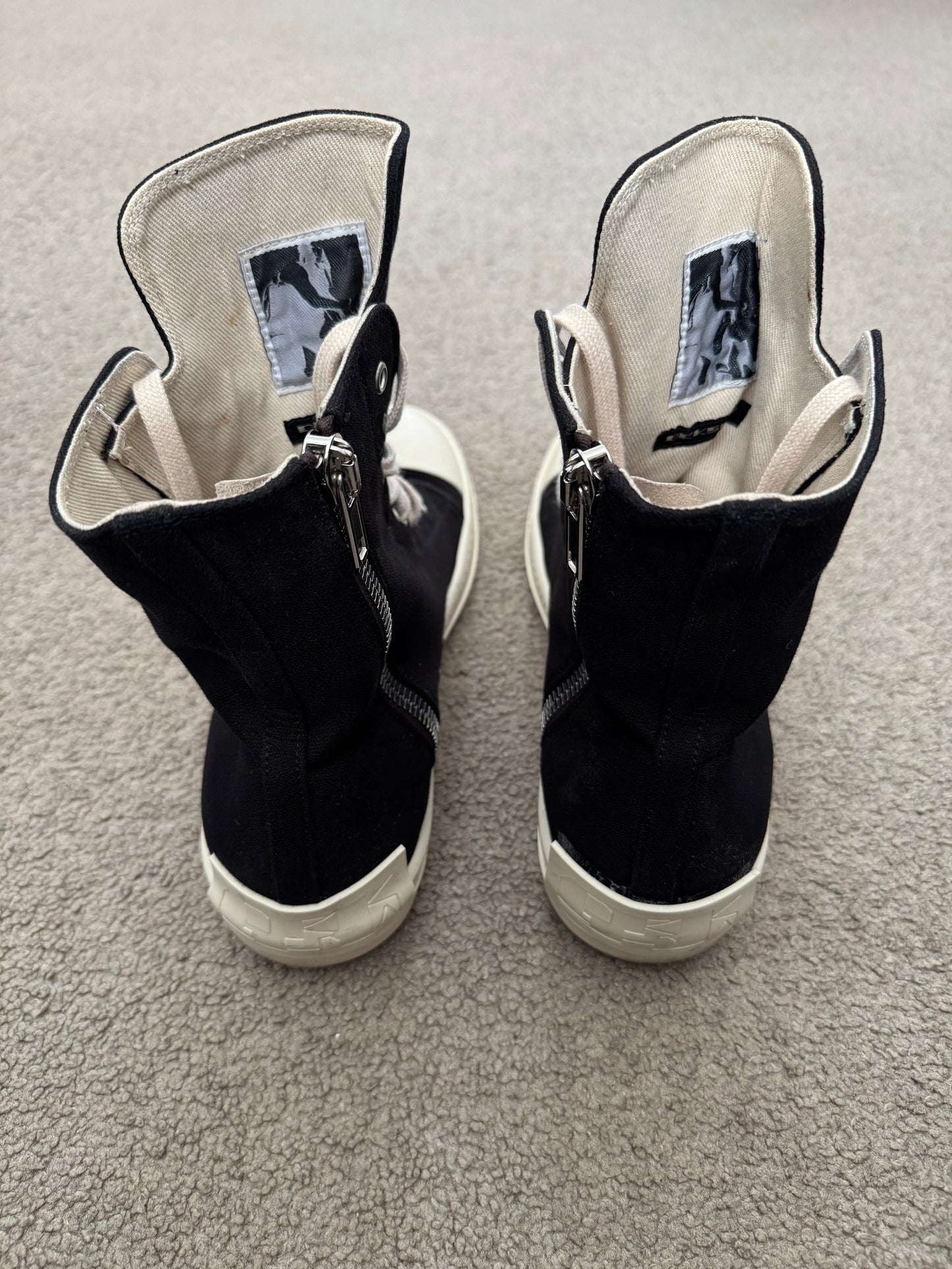 SS21 Rick Owens DRKSHDW "License Plate" Ramones Sneakers