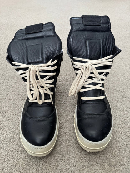 SS14 Rick Owens Black & White Geobasket High Top Sneakers