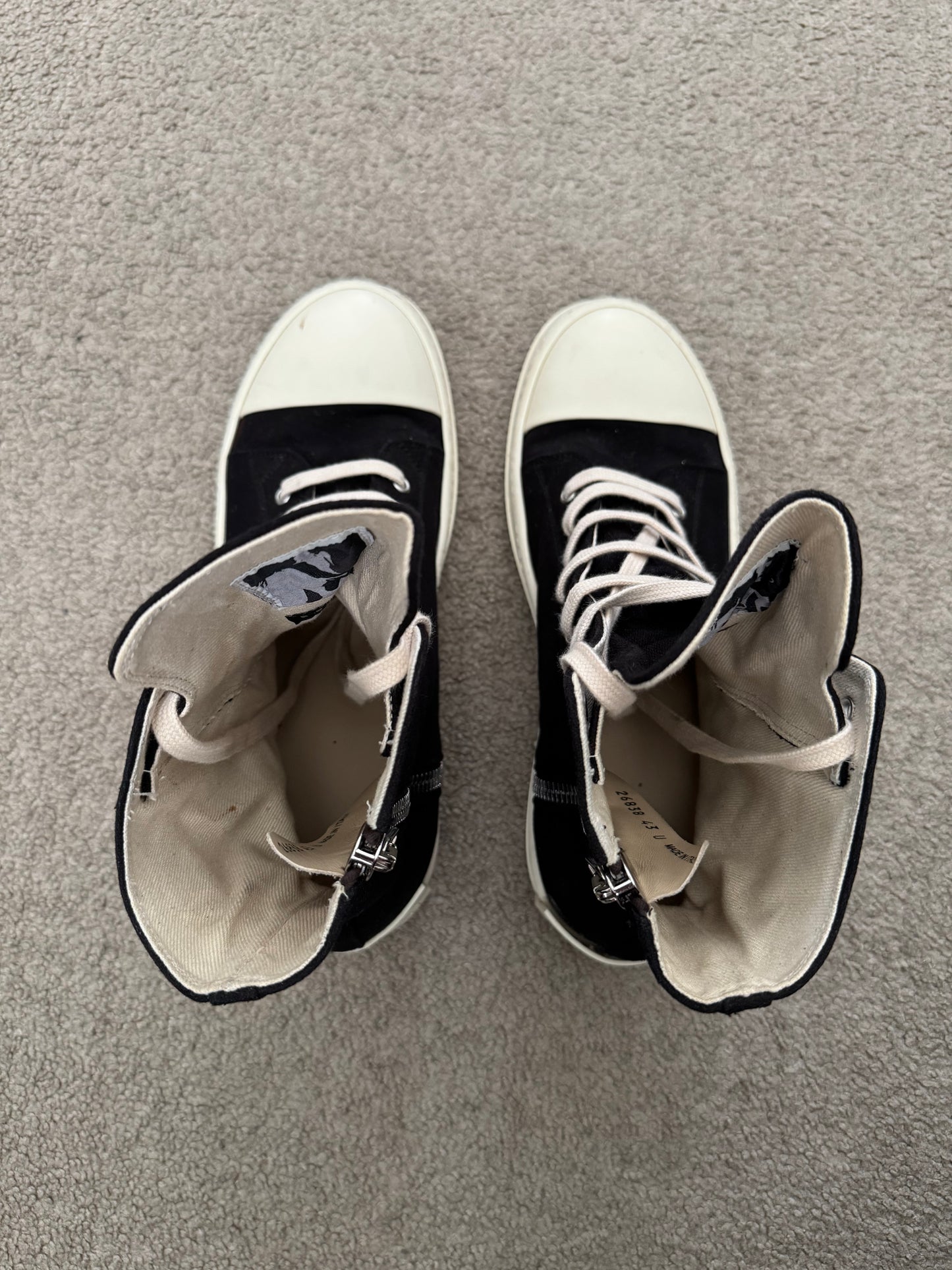 SS21 Rick Owens DRKSHDW "License Plate" Ramones Sneakers