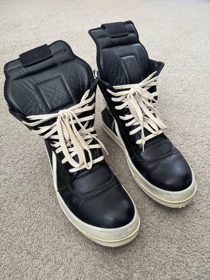 SS14 Rick Owens Black & White Geobasket High Top Sneakers